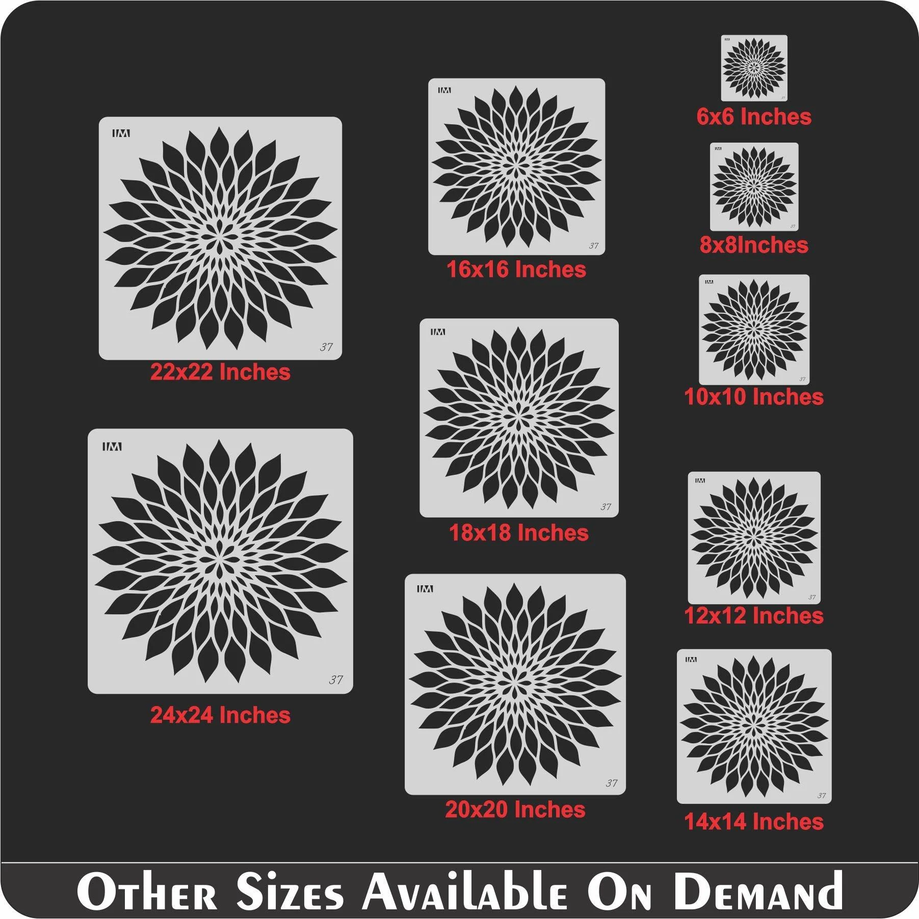 MANDALA SUNFLOWER Reusable Stencil for Canvas and wall painting.ID#37 - Image 4