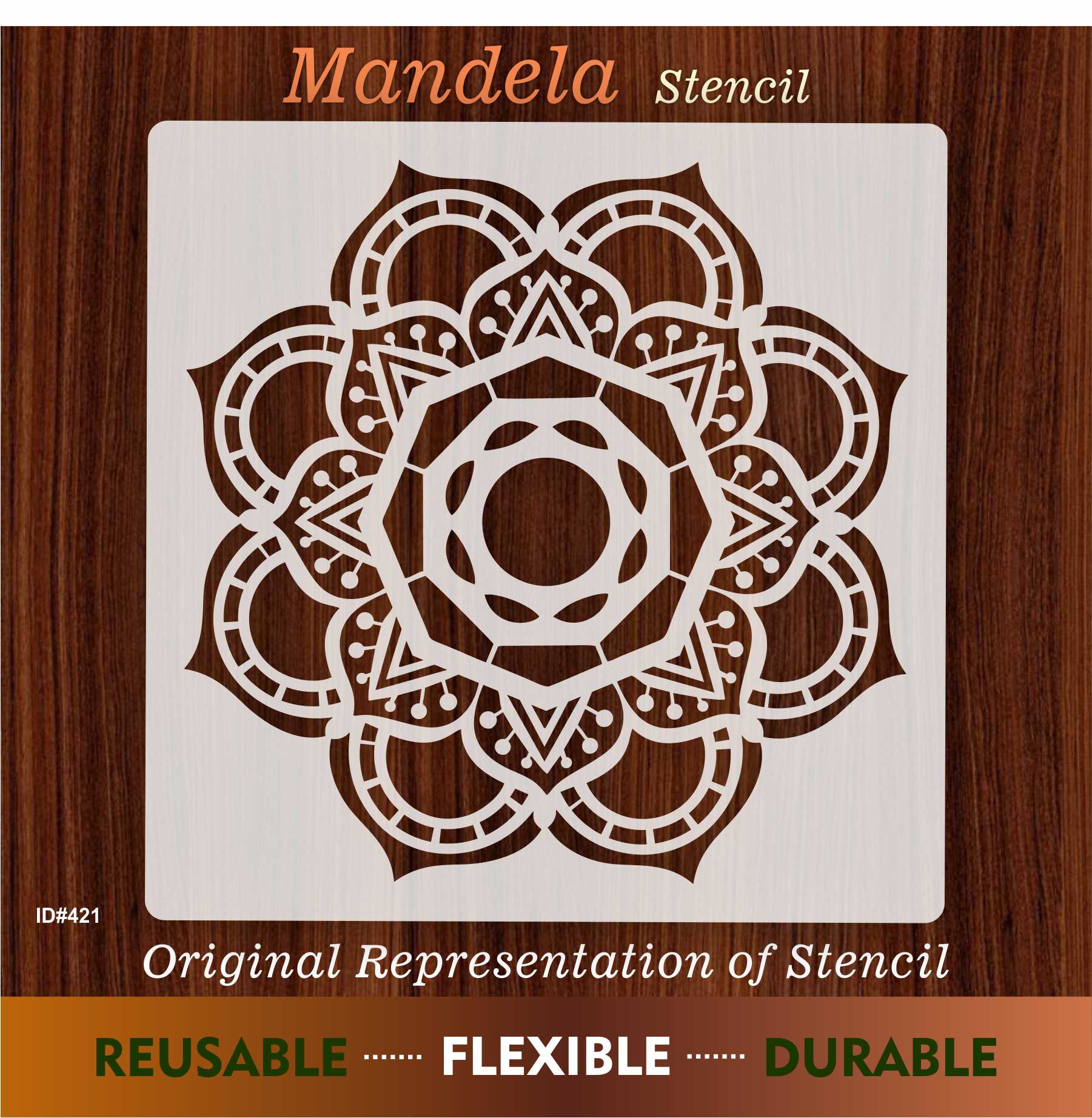 Mandela Design for Wall Decor , Canvas Background & living Rooms Reusable Stencil For Canvas And Wall Painting.ID# 421 - Image 8