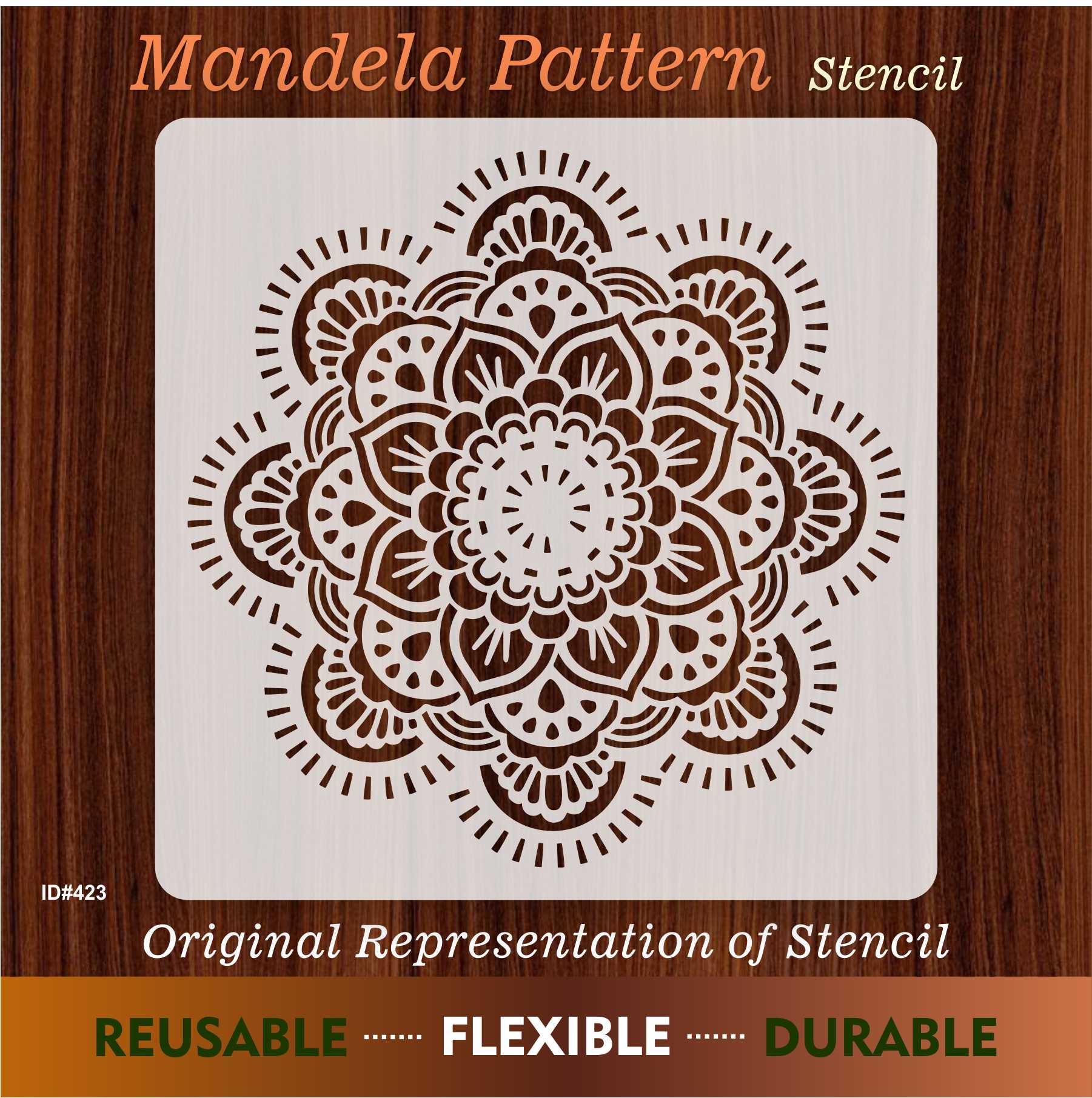 Mandela Design stencil for Wall Decor Reusable Stencil For Canvas And Wall Painting.ID# 423 - Image 8