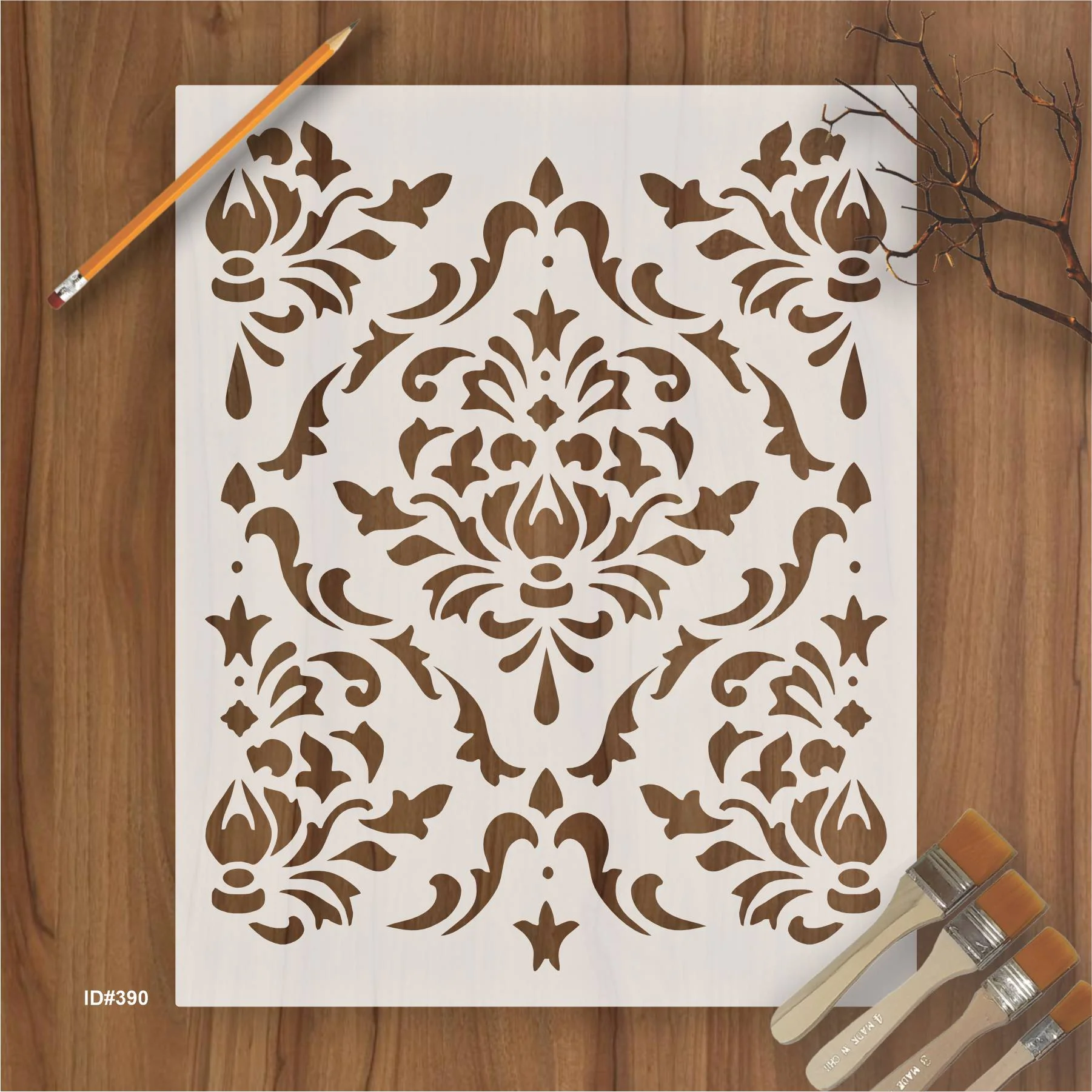 Marcella Damask Layering Stencil Wall Painting Scrapbook Coloring Embossing Album Decorative Template. ID #390
