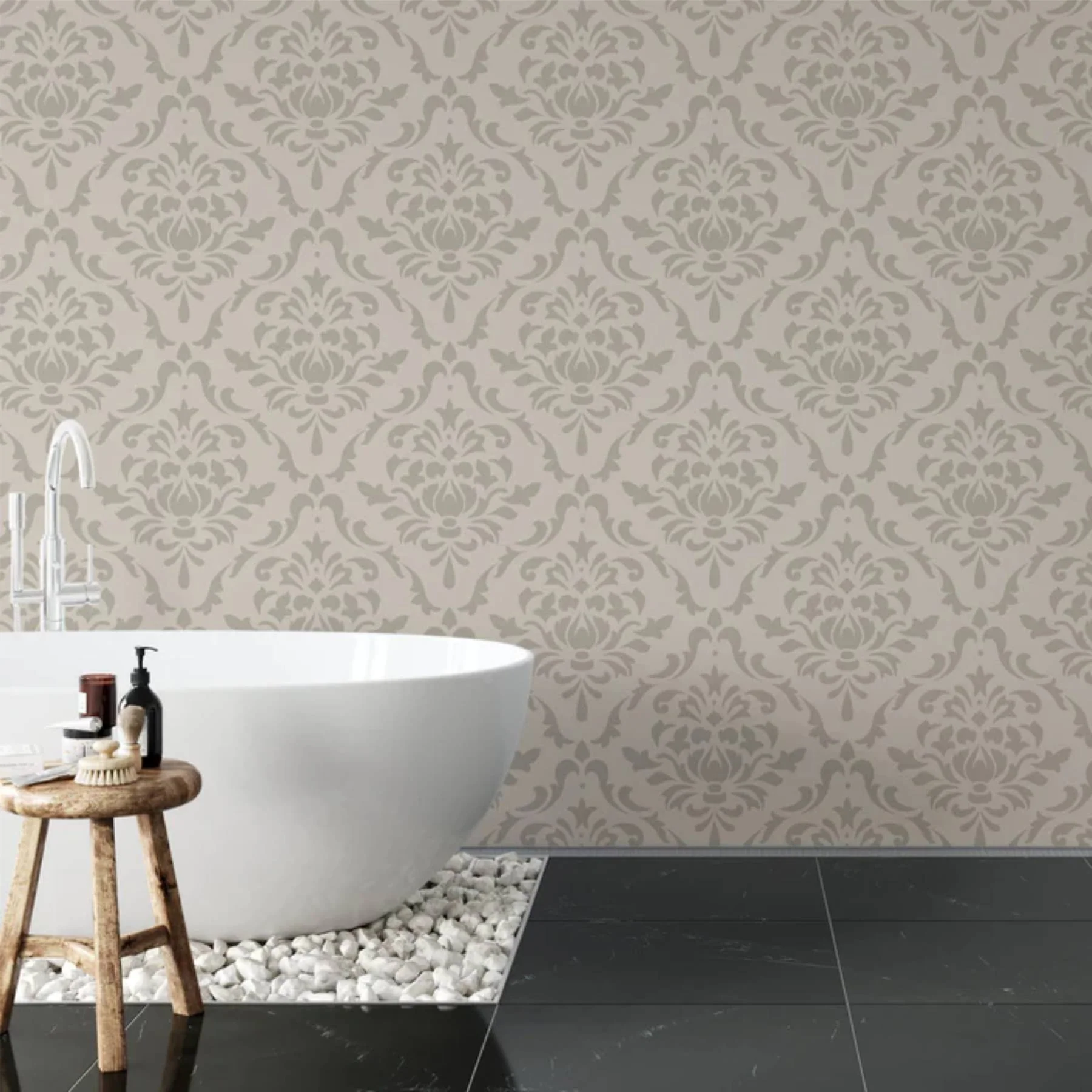 Marcella Damask Layering Stencil Wall Painting Scrapbook Coloring Embossing Album Decorative Template. ID #390 - Image 6