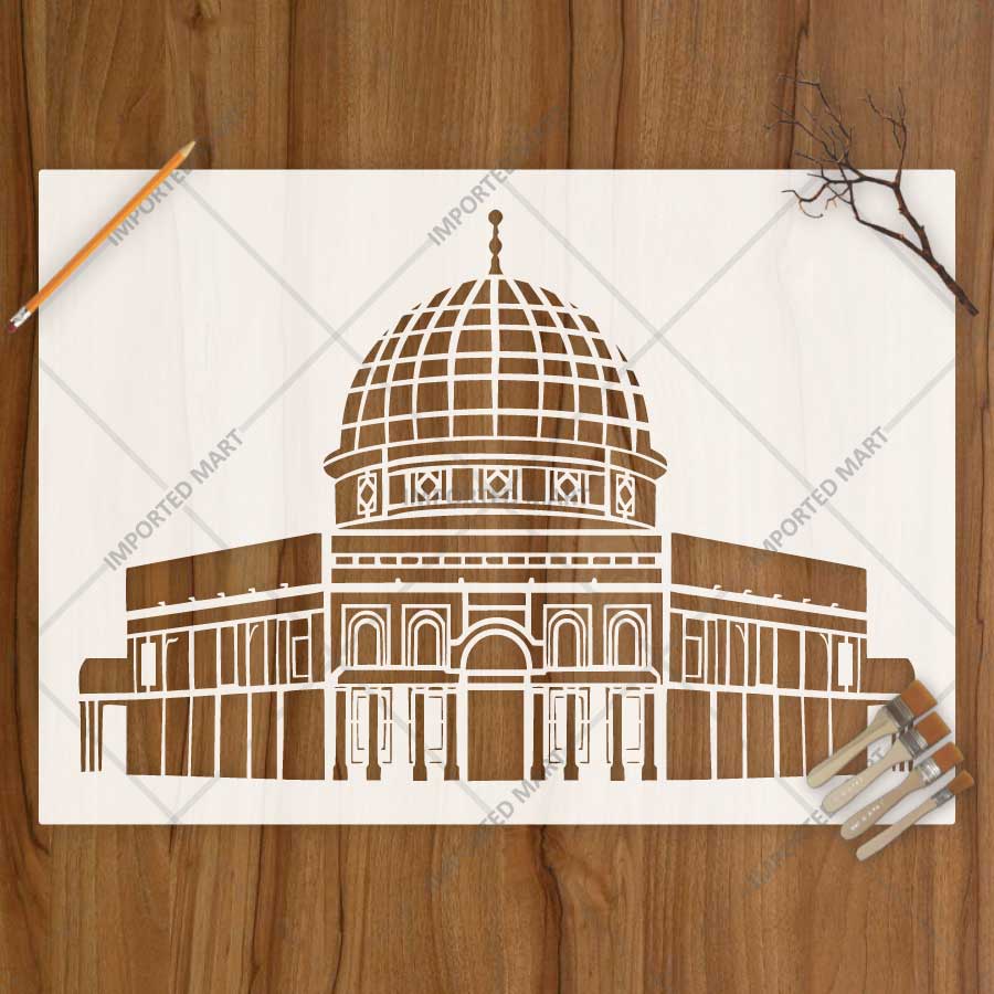 Masjid e Aqsa Stencil for Wall, Wood & Fabric Art – Islamic Architecture Dome Design – ID# 810
