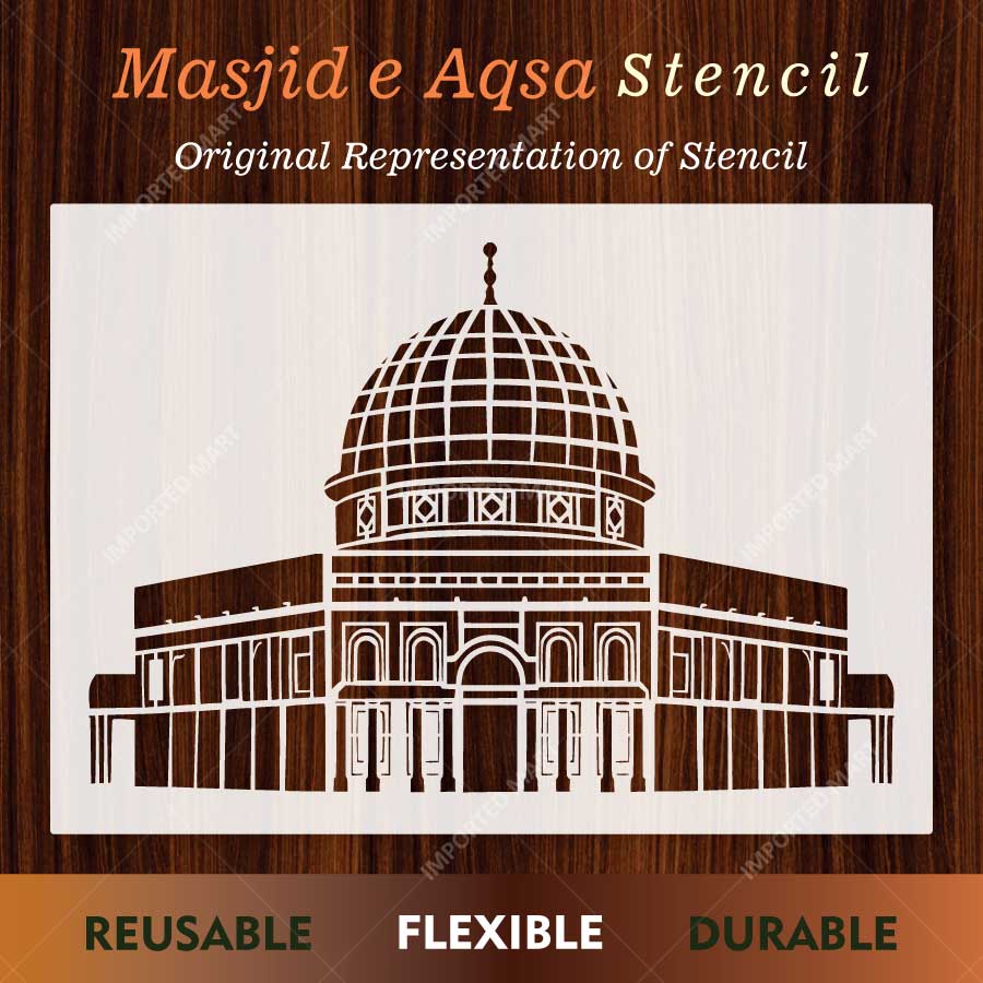 Masjid e Aqsa Stencil for Wall, Wood & Fabric Art – Islamic Architecture Dome Design – ID# 810 - Image 2