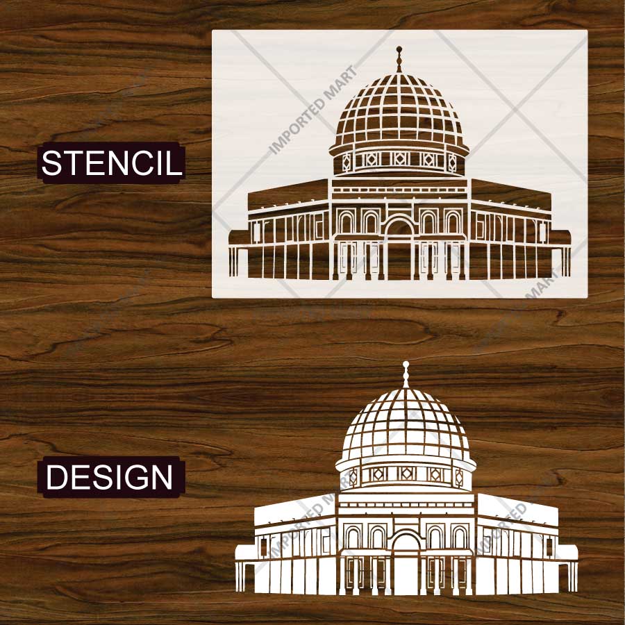 Masjid e Aqsa Stencil for Wall, Wood & Fabric Art – Islamic Architecture Dome Design – ID# 810 - Image 4