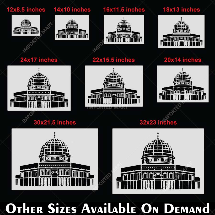 Masjid e Aqsa Stencil for Wall, Wood & Fabric Art – Islamic Architecture Dome Design – ID# 810 - Image 5