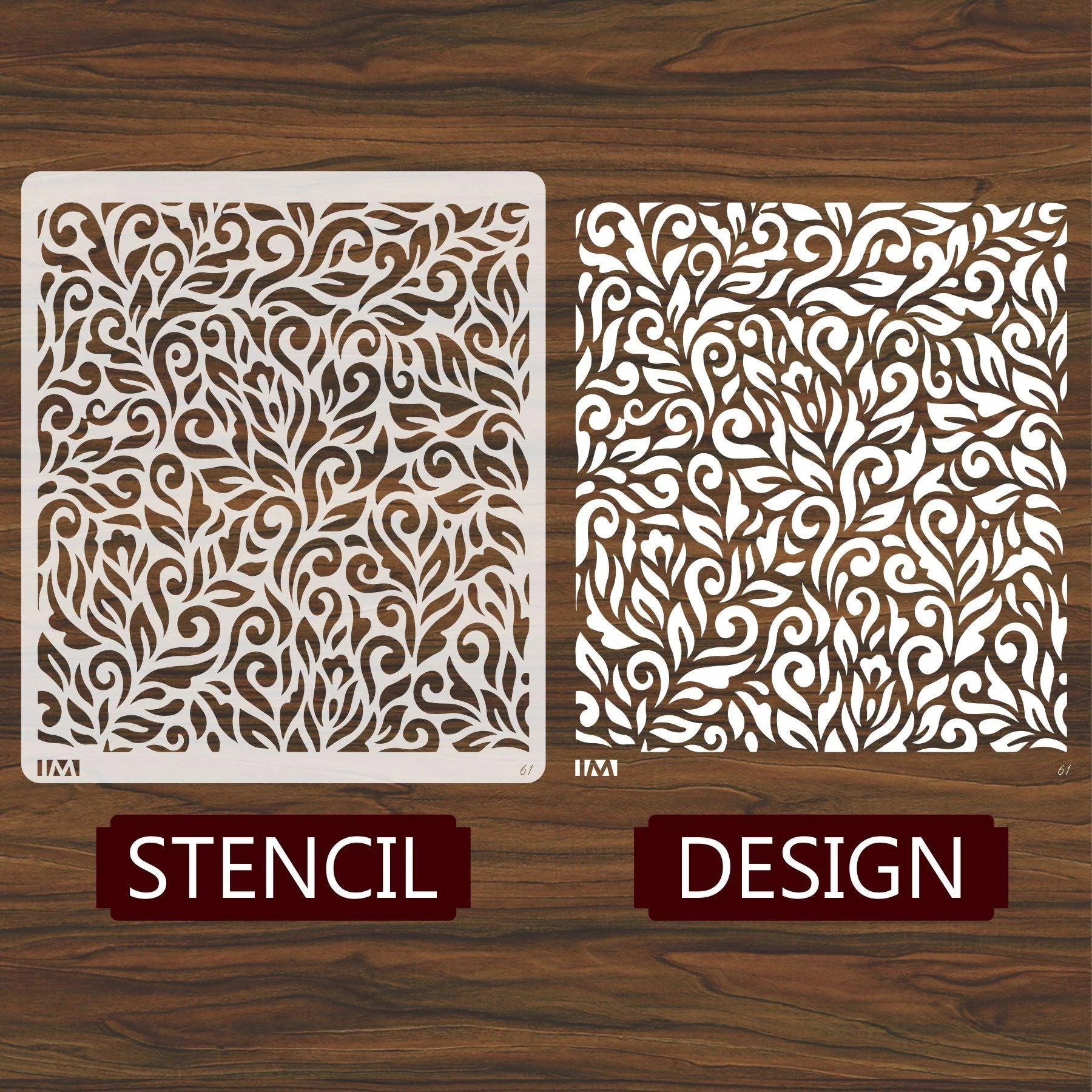 Messy Floral Reusable Stencil for Canvas and wall painting.ID#61 - Image 2