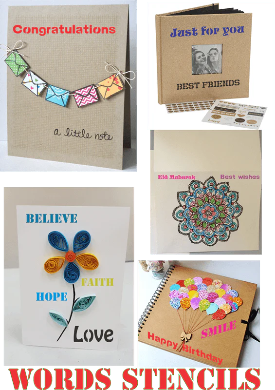 Mixx Wishes Words Reusable Stencil For Canvas And Wall Painting.ID#142 - Image 3