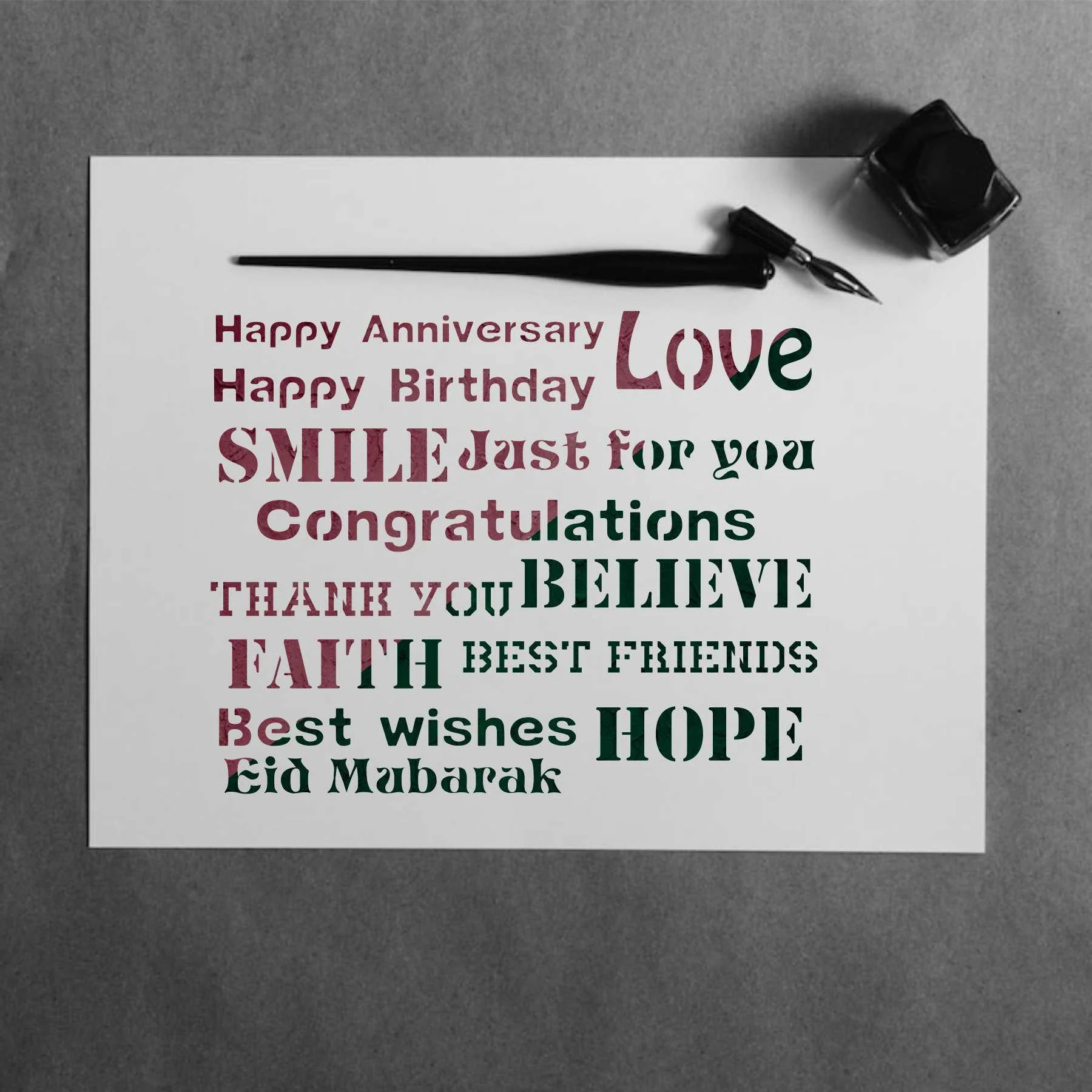 Mixx Wishes Words Reusable Stencil For Canvas And Wall Painting.ID#142 - Image 4