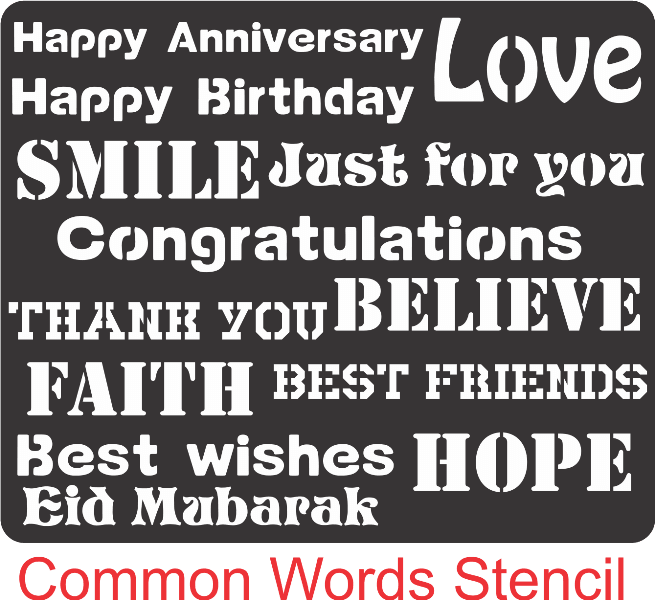 Mixx Wishes Words Reusable Stencil For Canvas And Wall Painting.ID#142 - Image 5