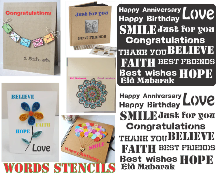 Mixx Wishes Words Reusable Stencil For Canvas And Wall Painting.ID#142 - Image 6