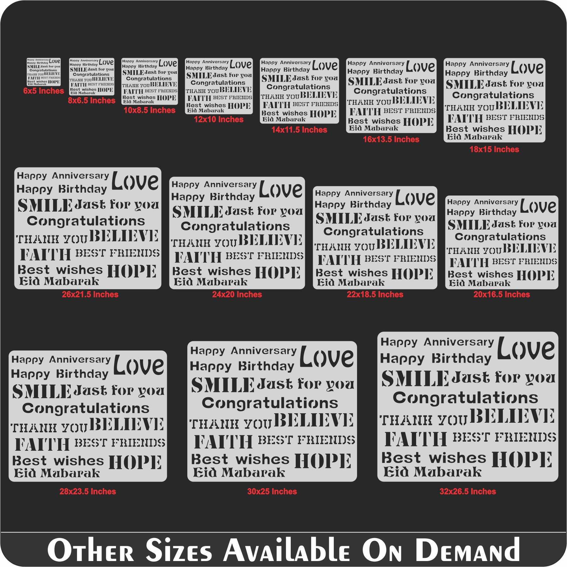 Mixx Wishes Words Reusable Stencil For Canvas And Wall Painting.ID#142 - Image 9