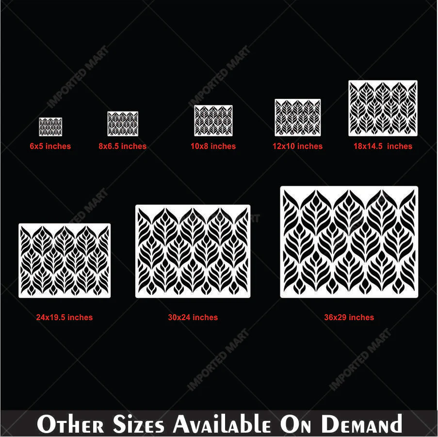 Modern Teardrop Leaf Stencil for Wall, Wood & Fabric – Bold Botanical Pattern – ID# 662 - Image 5