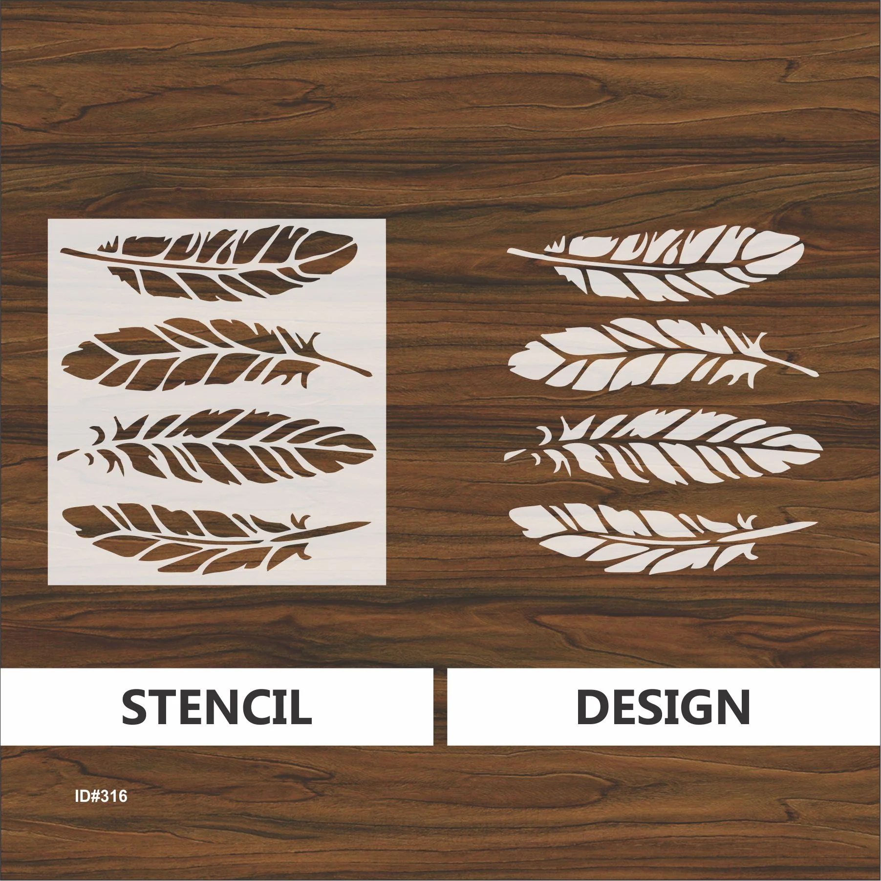Modren leaves Reusable Stencil For Canvas And Wall Painting.lD #316 - Image 3