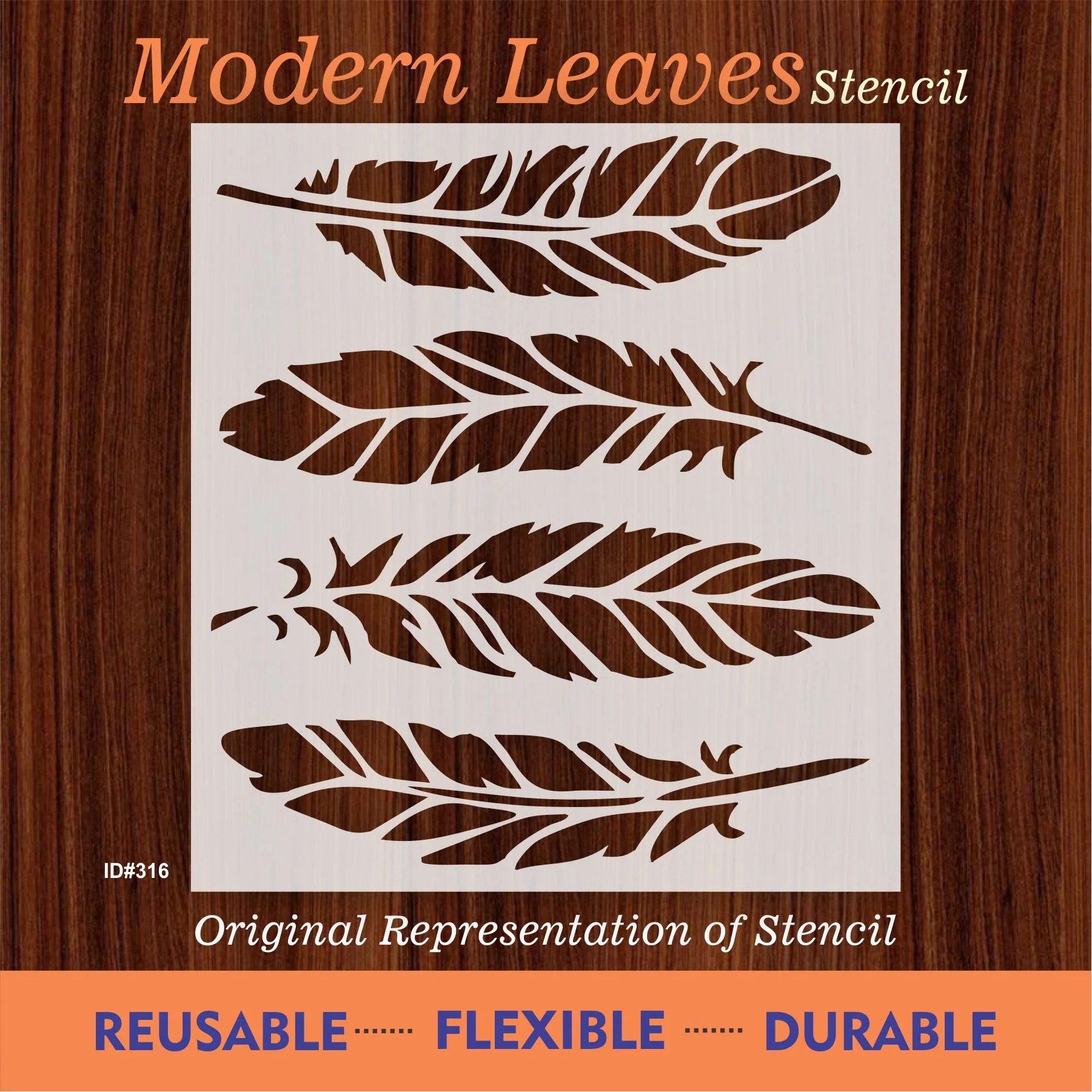 Modren leaves Reusable Stencil For Canvas And Wall Painting.lD #316 - Image 8