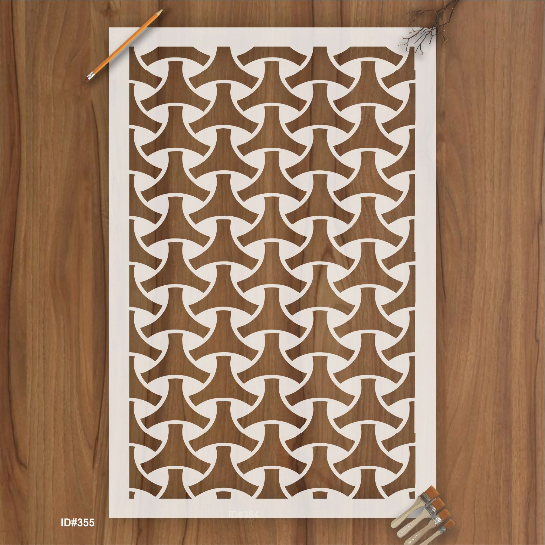 Monochrome Trignlgle Geomatric Pattren Setncil Reusable Stencil For Canvas And Wall Painting.ID #355