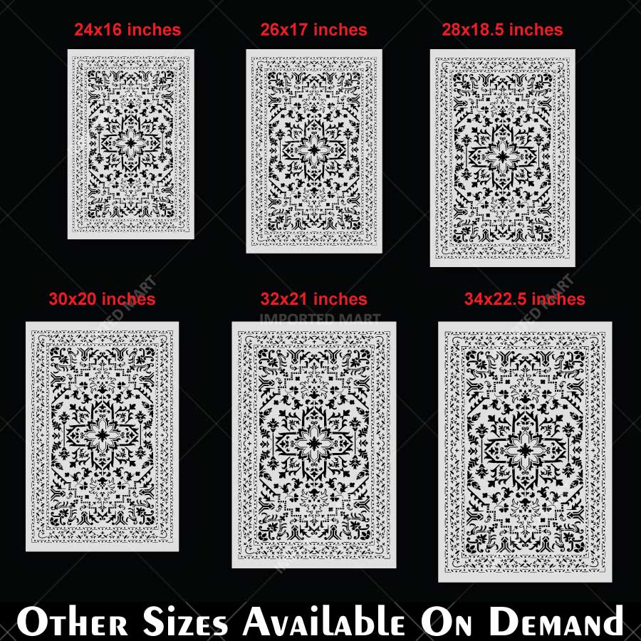 Moroccan Carpet Pattern Stencil for Walls, Floors & Furniture – Traditional Arabic Rug Design – ID# 743 - Image 8