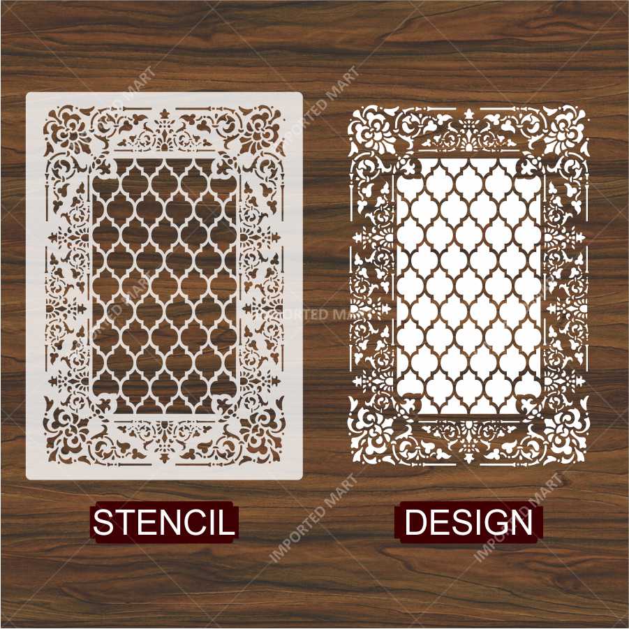 Moroccan Carpet Stencil for Wall, Floor & Furniture Art – Arabic Geometric Rug Pattern Design – ID# 710 - Image 5