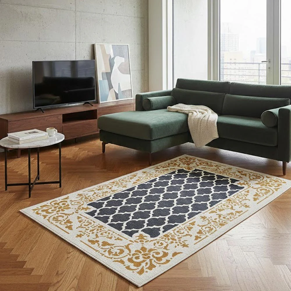 Moroccan Carpet Stencil for Wall, Floor & Furniture Art – Arabic Geometric Rug Pattern Design – ID# 710 - Image 7