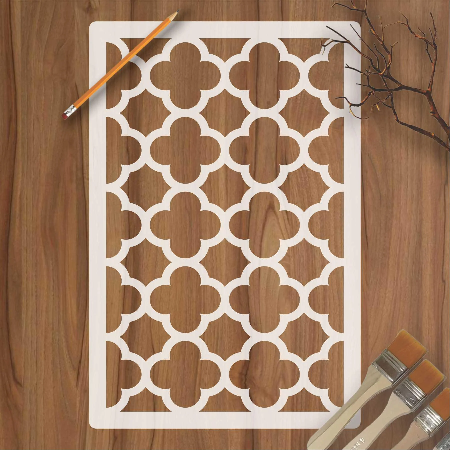 Moroccan Fabric Reusable Stencil For Canvas And Wall Painting.ID#208A