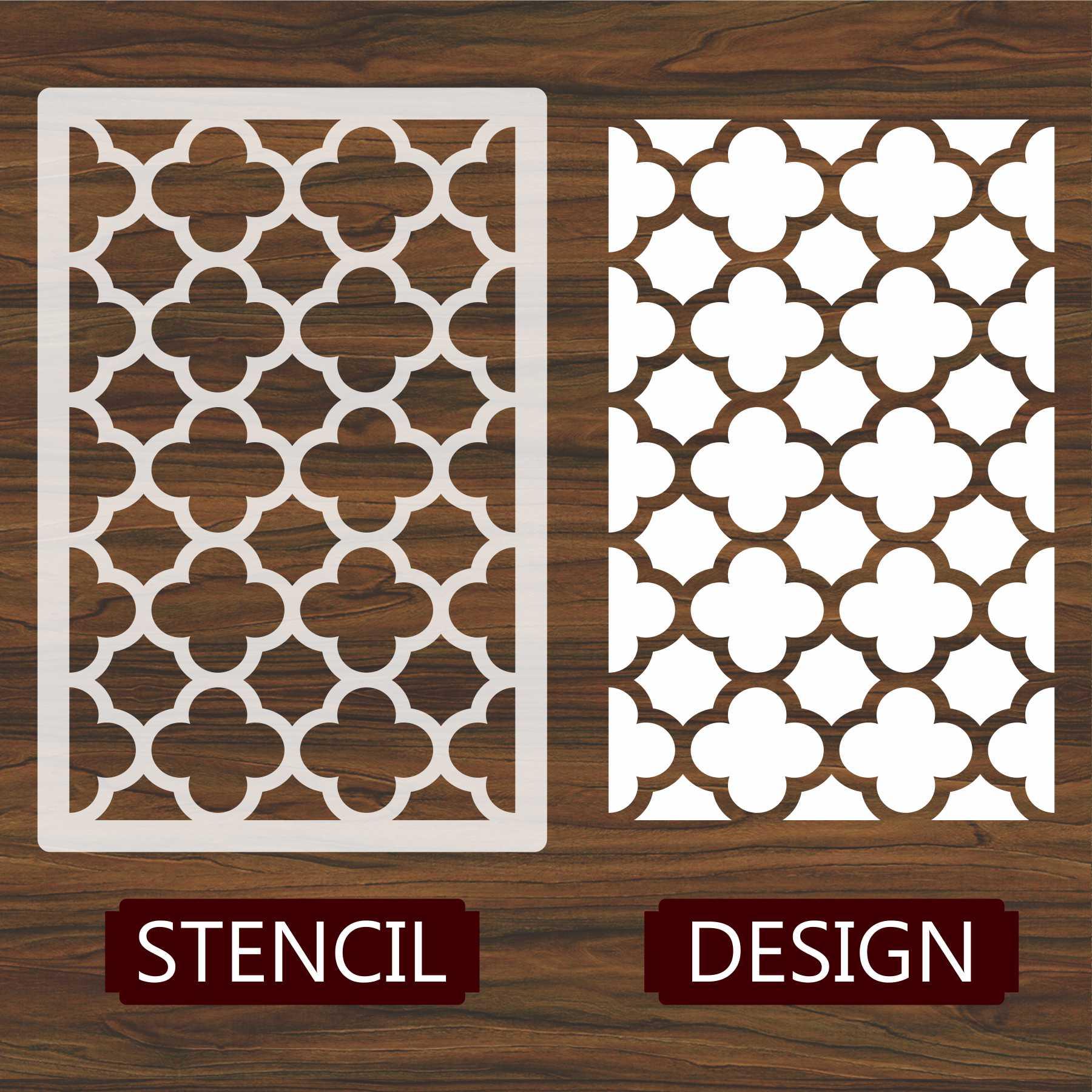 Moroccan Fabric Reusable Stencil For Canvas And Wall Painting.ID#208A - Image 3