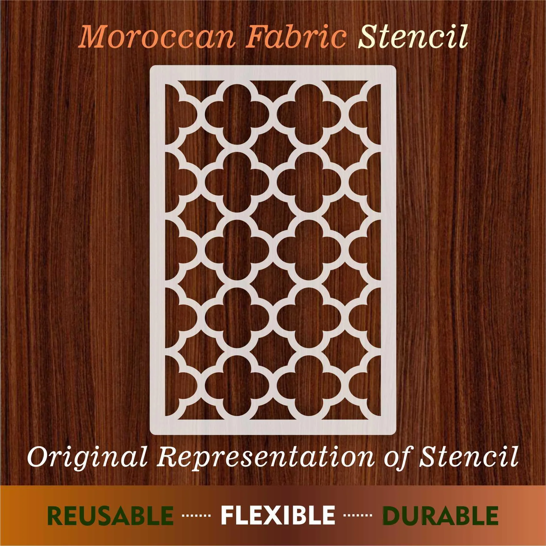 Moroccan Fabric Reusable Stencil For Canvas And Wall Painting.ID#208A - Image 5