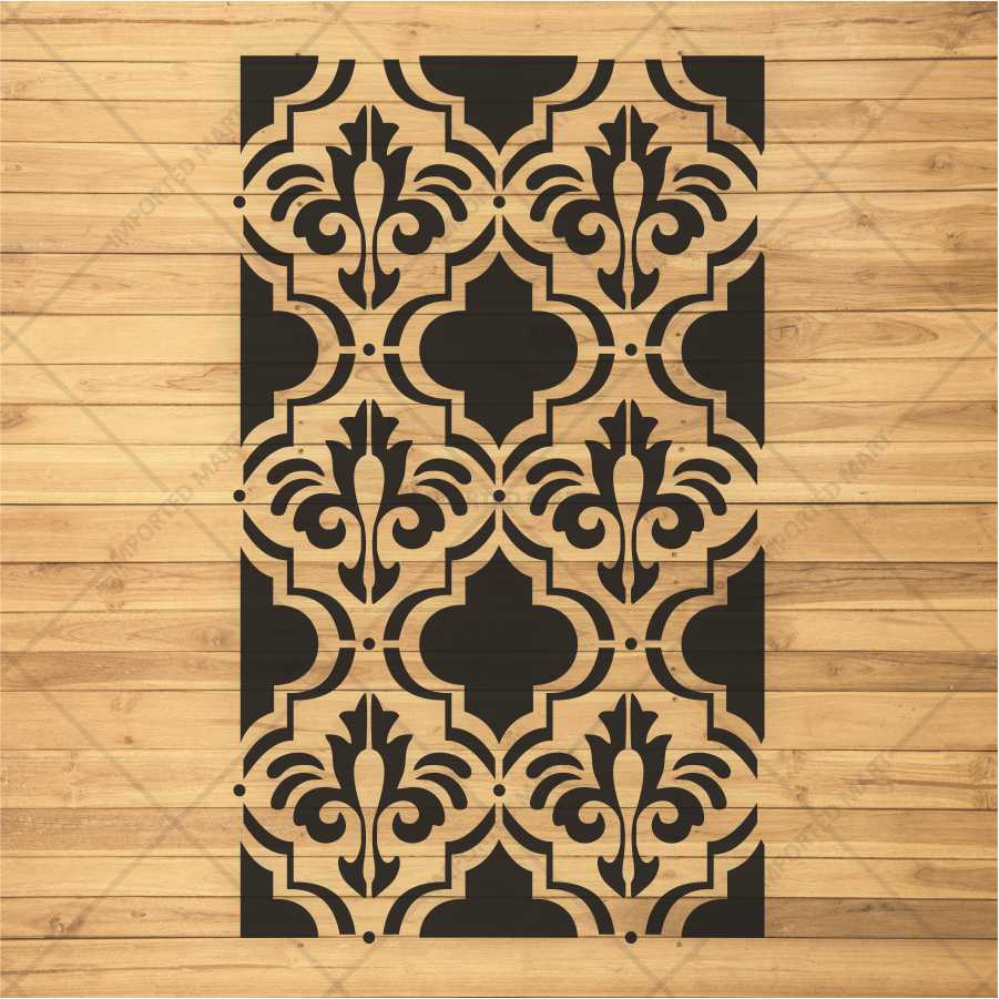Moroccan Fleur Tile Stencil for Wall, Furniture & Fabric – Reusable Ornamental Design – ID# 687 - Image 2
