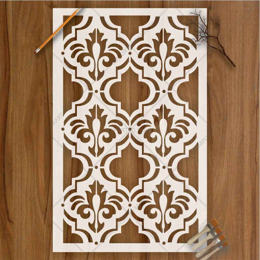 Moroccan Fleur Tile Stencil for Wall, Furniture & Fabric – Reusable Ornamental Design – ID# 687 - Image 3