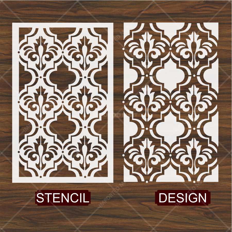 Moroccan Fleur Tile Stencil for Wall, Furniture & Fabric – Reusable Ornamental Design – ID# 687 - Image 4