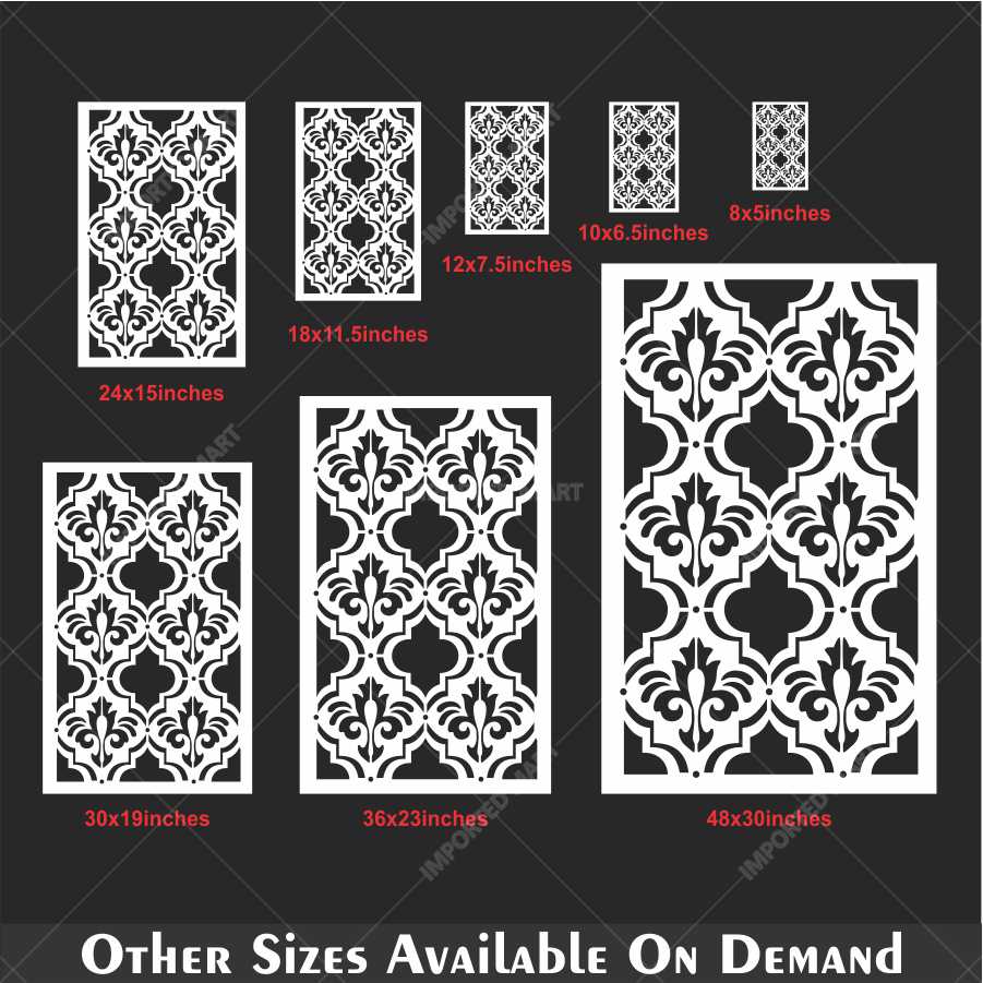 Moroccan Fleur Tile Stencil for Wall, Furniture & Fabric – Reusable Ornamental Design – ID# 687 - Image 5