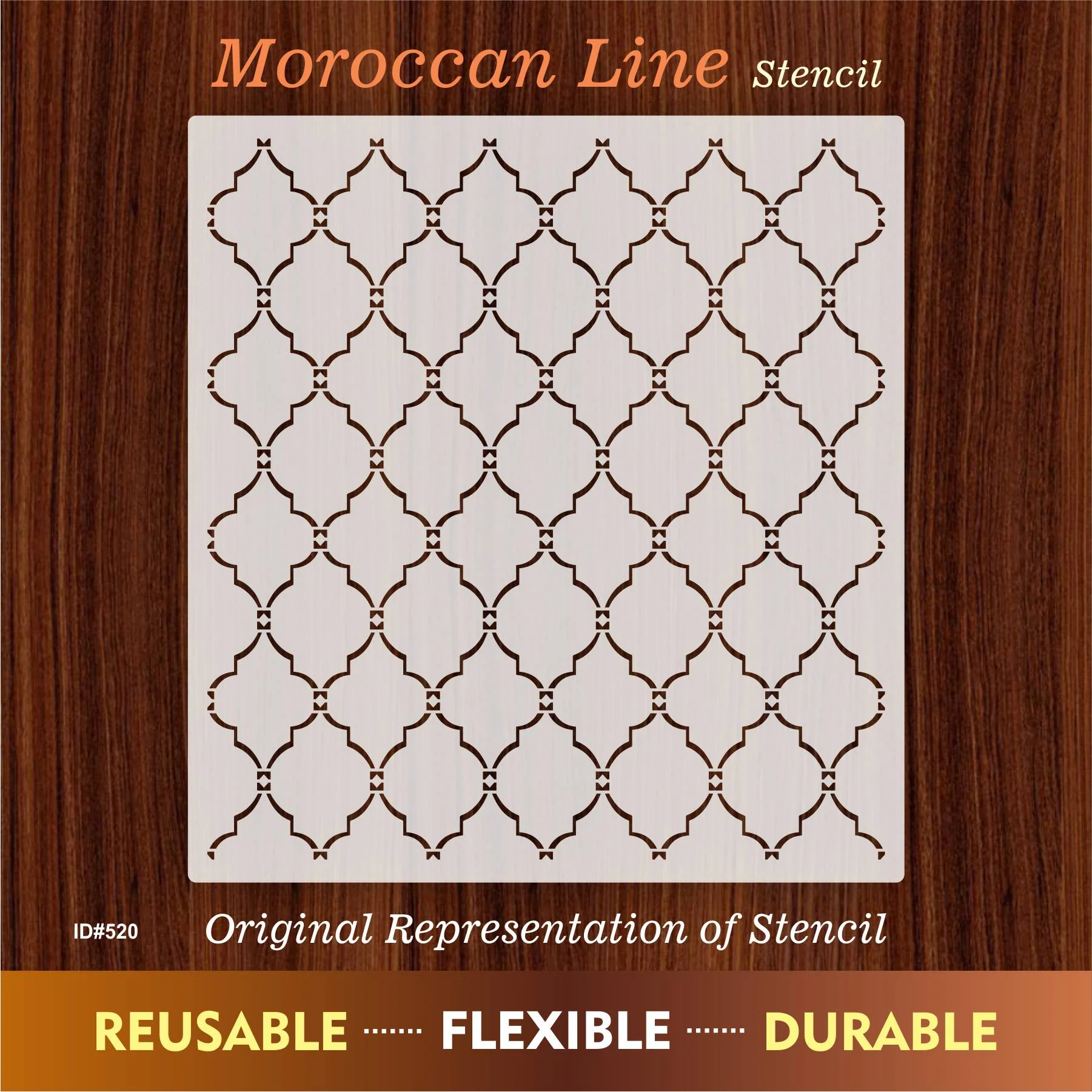Moroccan Line Pattern Stencil for Painting on Wood, Canvas, Paper, Fabric, Floor, Wall. ID #520 - Image 8