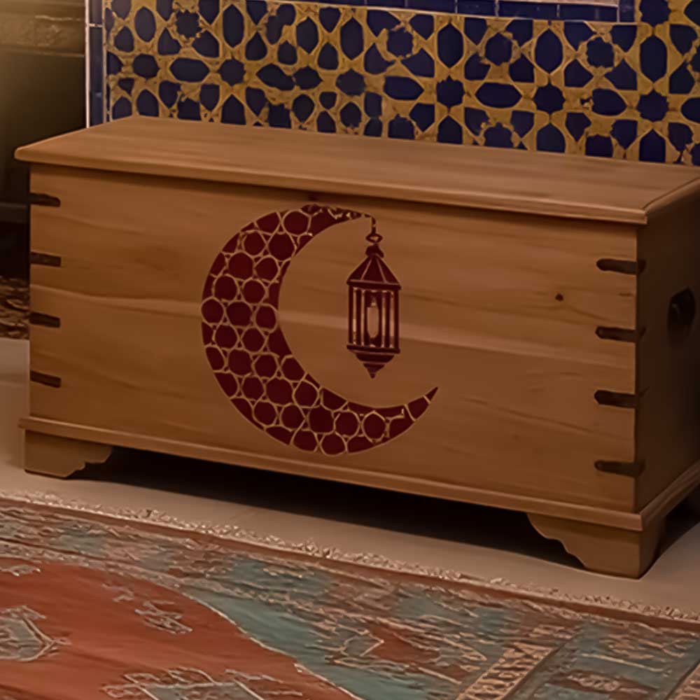 Moroccan Moon Lantern Stencil for Wall, Wood, Furniture & Ramadan Decor – Islamic Crescent Design – ID# 772 - Image 6