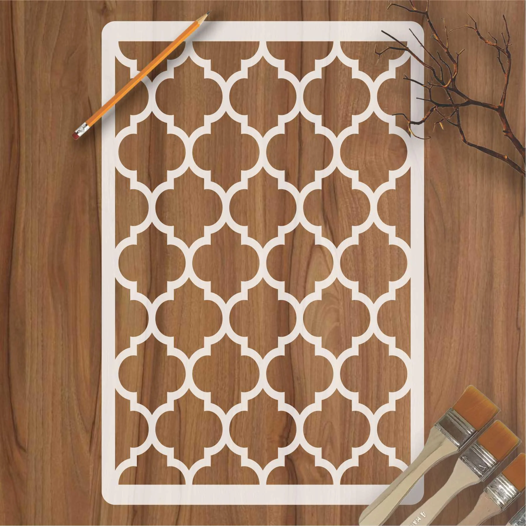 Moroccan Pattern Moroccan Fabric Reusable Stencil For Canvas And Wall Painting.ID#208G - Image 2