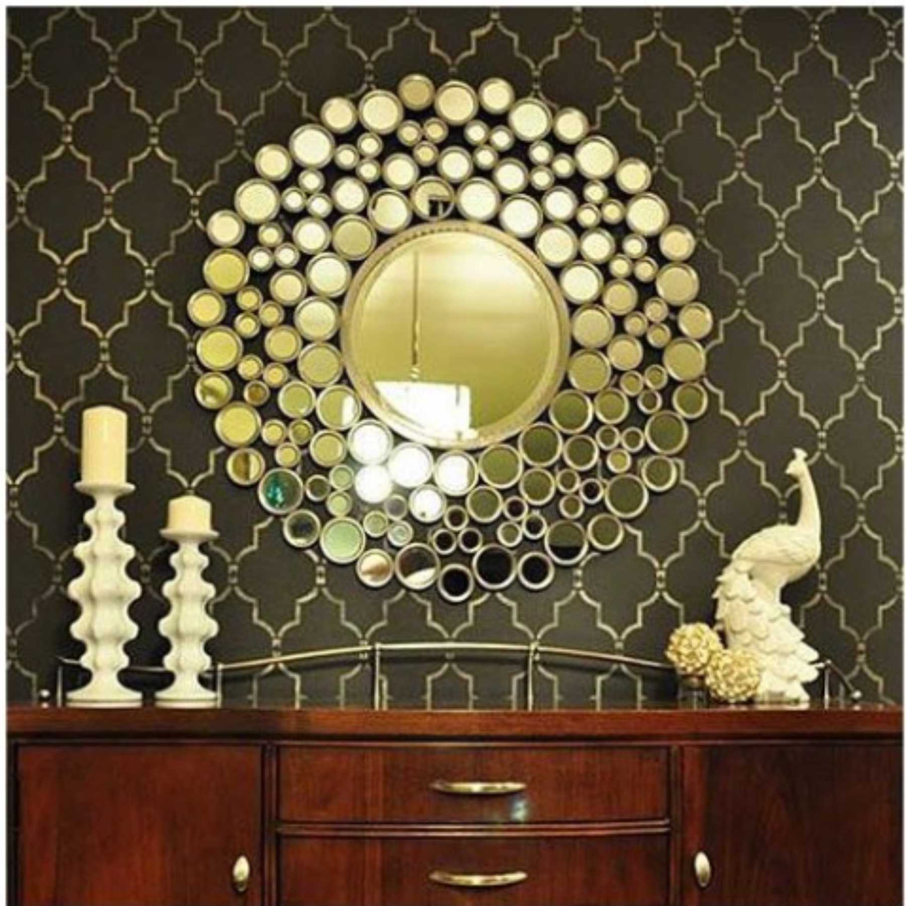 Moroccan Pattern Moroccan Fabric Reusable Stencil For Canvas And Wall Painting.ID#208G - Image 9
