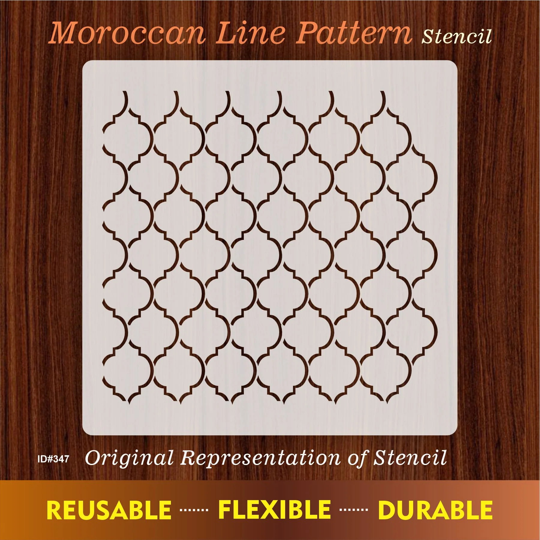 Moroccan Line Pattern Moroccan Fabric Reusable Stencil For Canvas And Wall Painting.ID #347 - Image 8