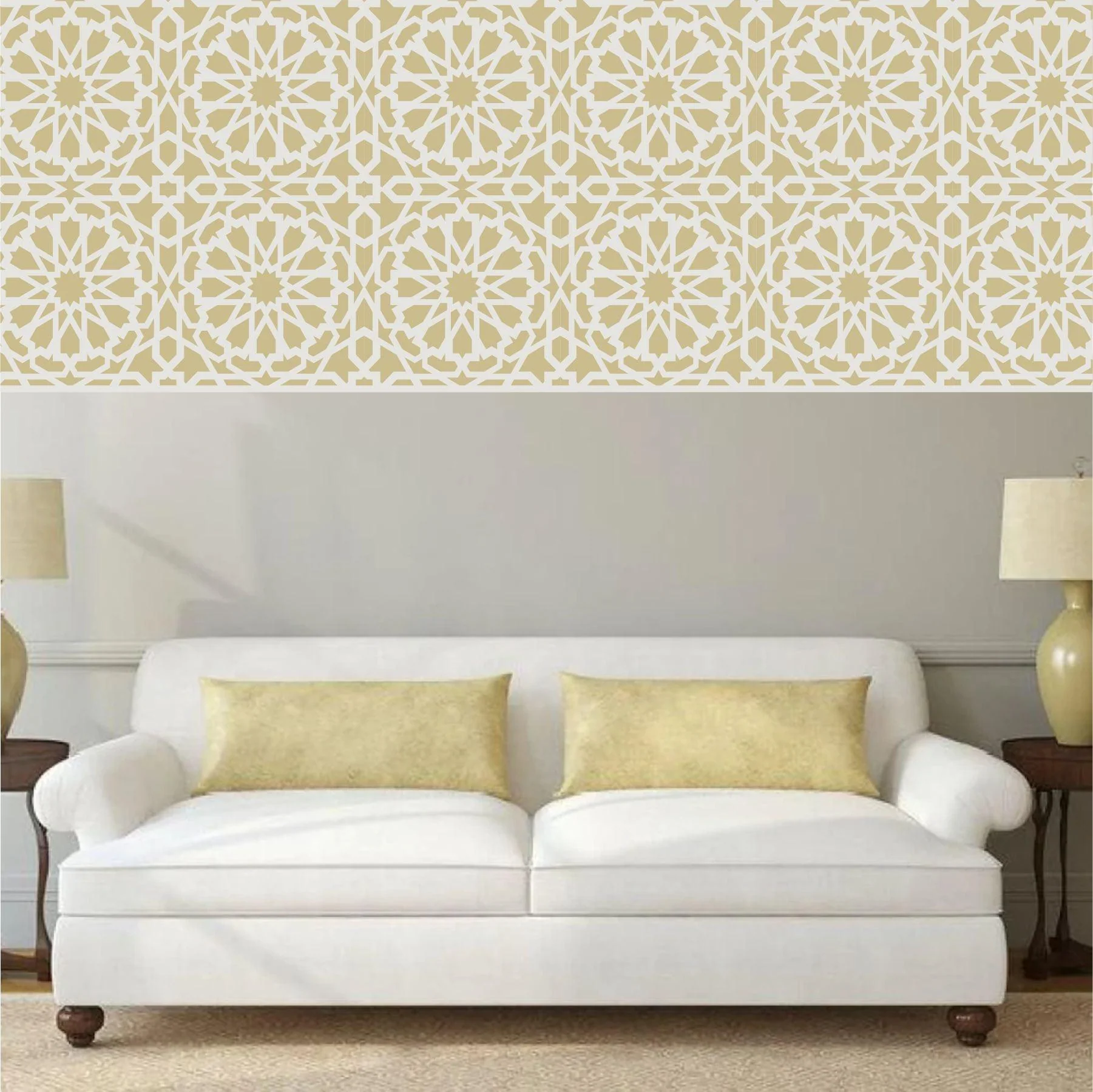 Geometric islamic Pattern Reusable Stencil For Canvas And Wall Painting.ID#194 - Image 5