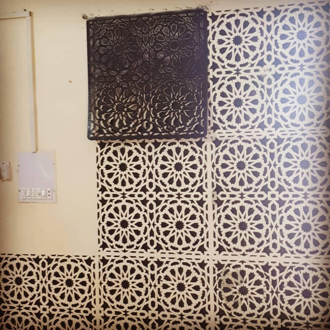 Geometric islamic Pattern Reusable Stencil For Canvas And Wall Painting.ID#194 - Image 9