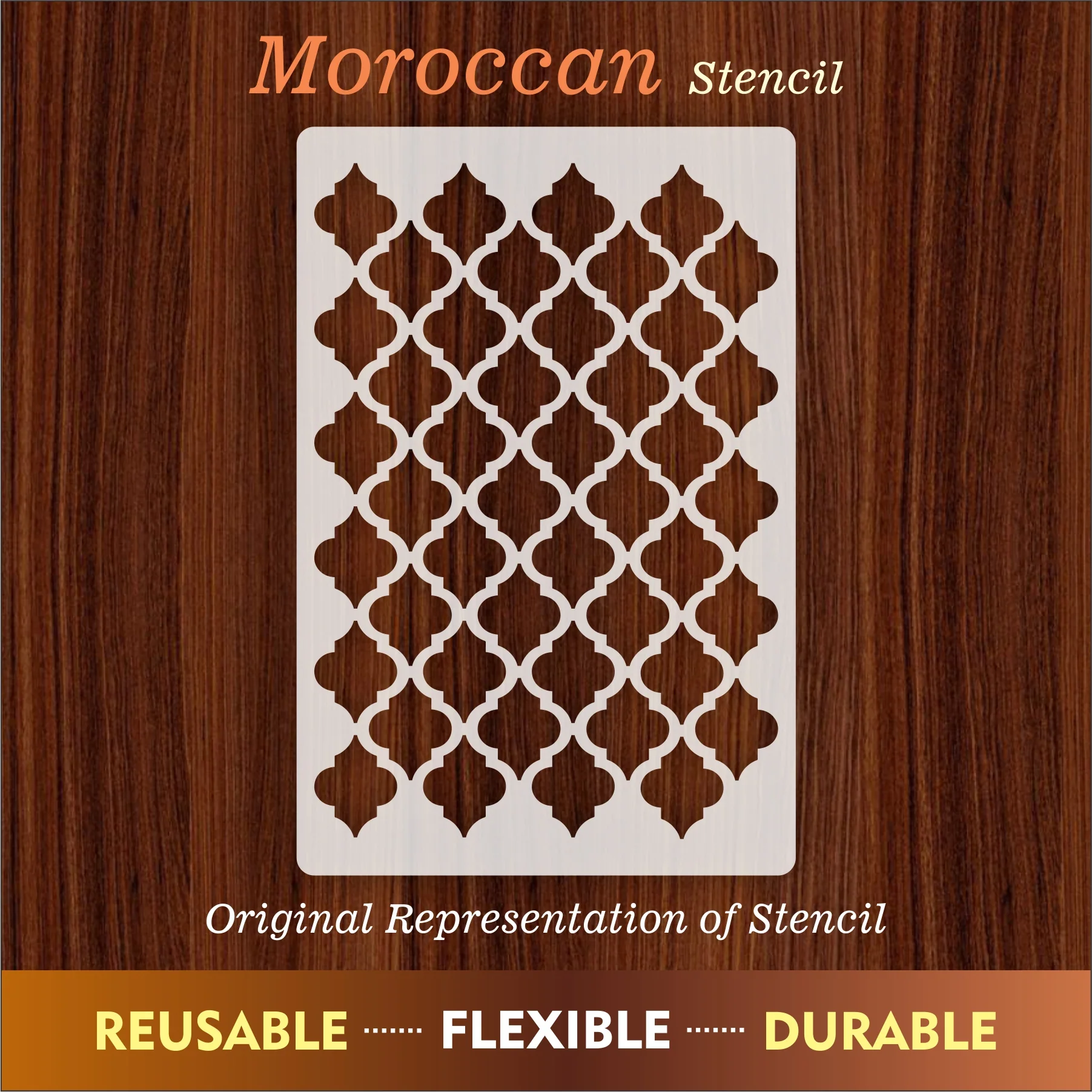 Moroccan Pattern Reusable Stencil For Canvas And Wall Painting.ID#237 - Image 14