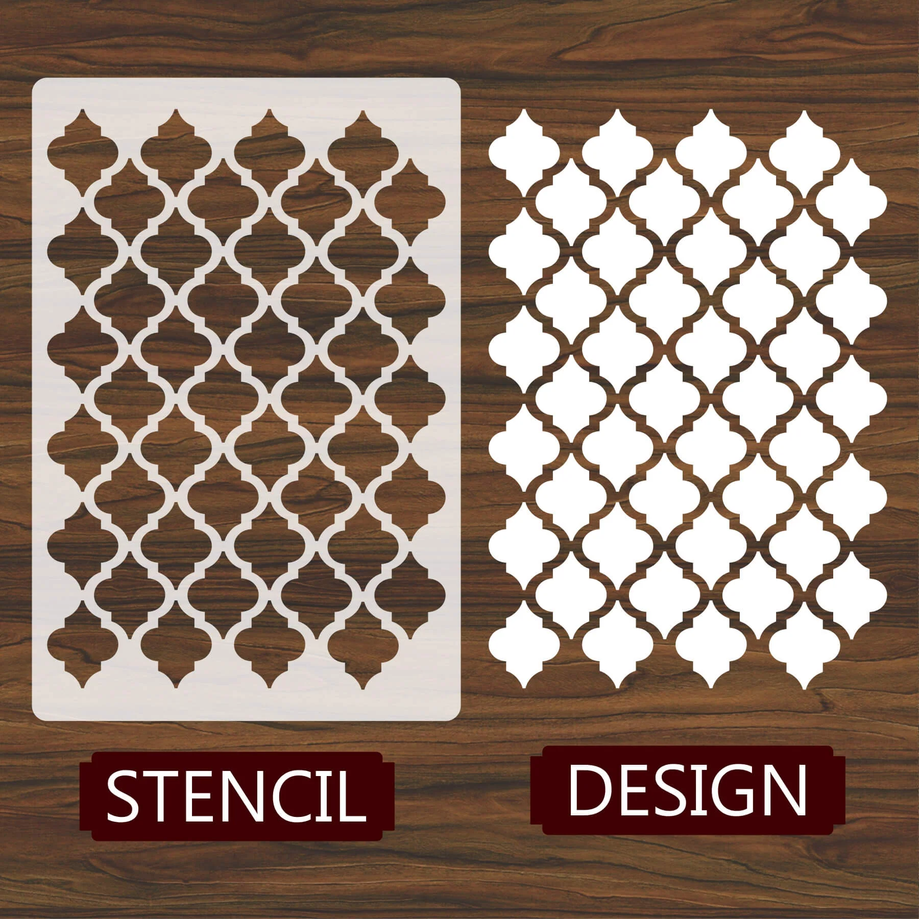 Moroccan Pattern Reusable Stencil For Canvas And Wall Painting.ID#237 - Image 3