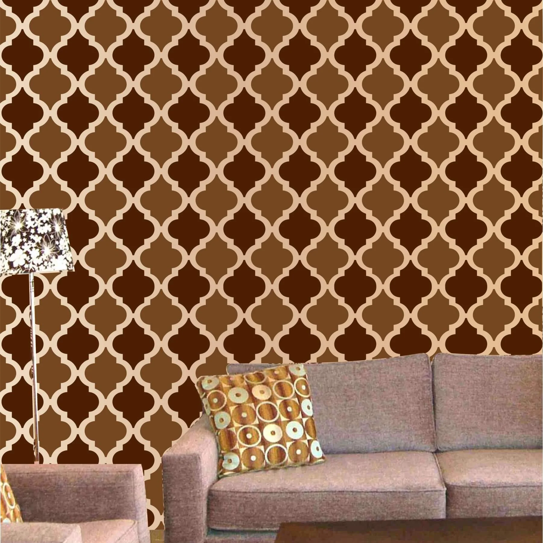 Moroccan Pattern Reusable Stencil For Canvas And Wall Painting.ID#237 - Image 4
