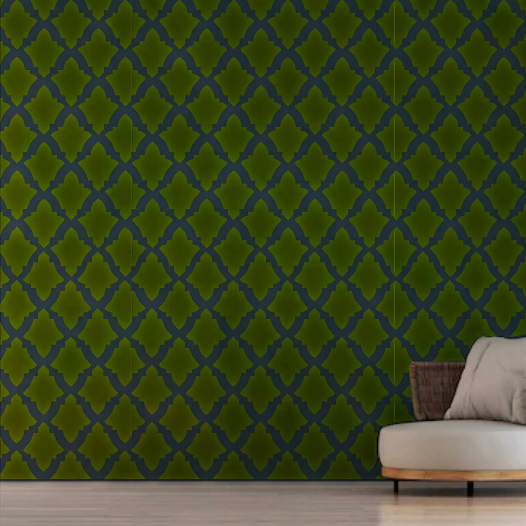 Moroccan Seamless Pattren Reusable Stencil For Canvas And Wall Painting.ID# 416 - Image 3