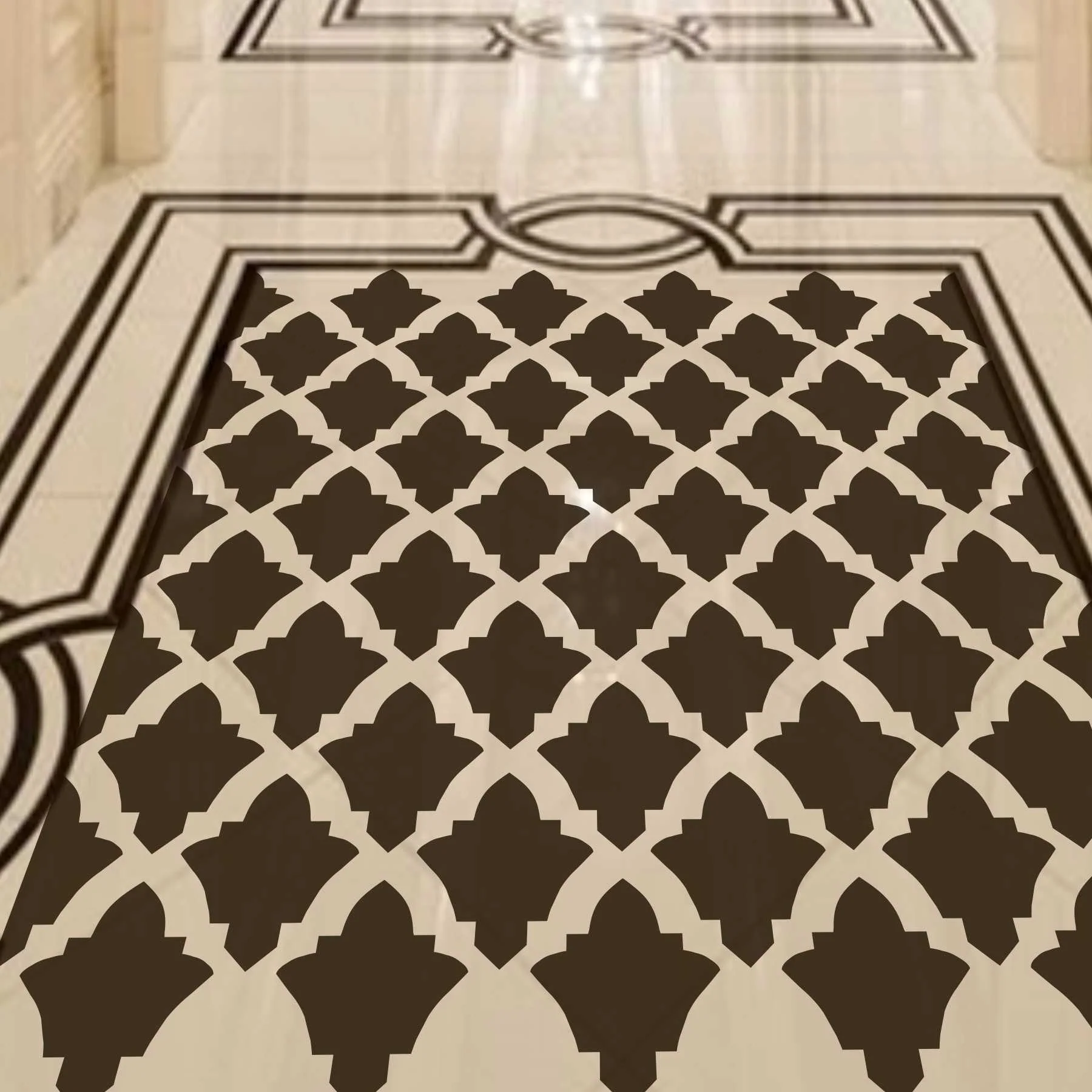 Moroccan Seamless Pattren Reusable Stencil For Canvas And Wall Painting.ID# 416 - Image 6