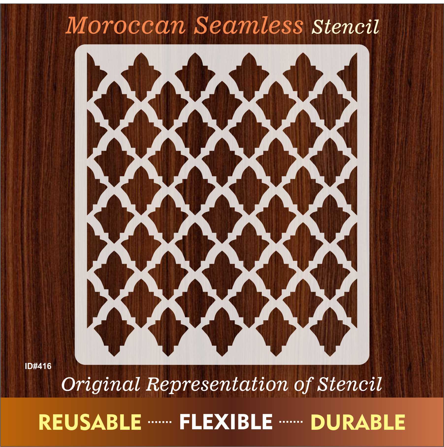Moroccan Seamless Pattren Reusable Stencil For Canvas And Wall Painting.ID# 416 - Image 8
