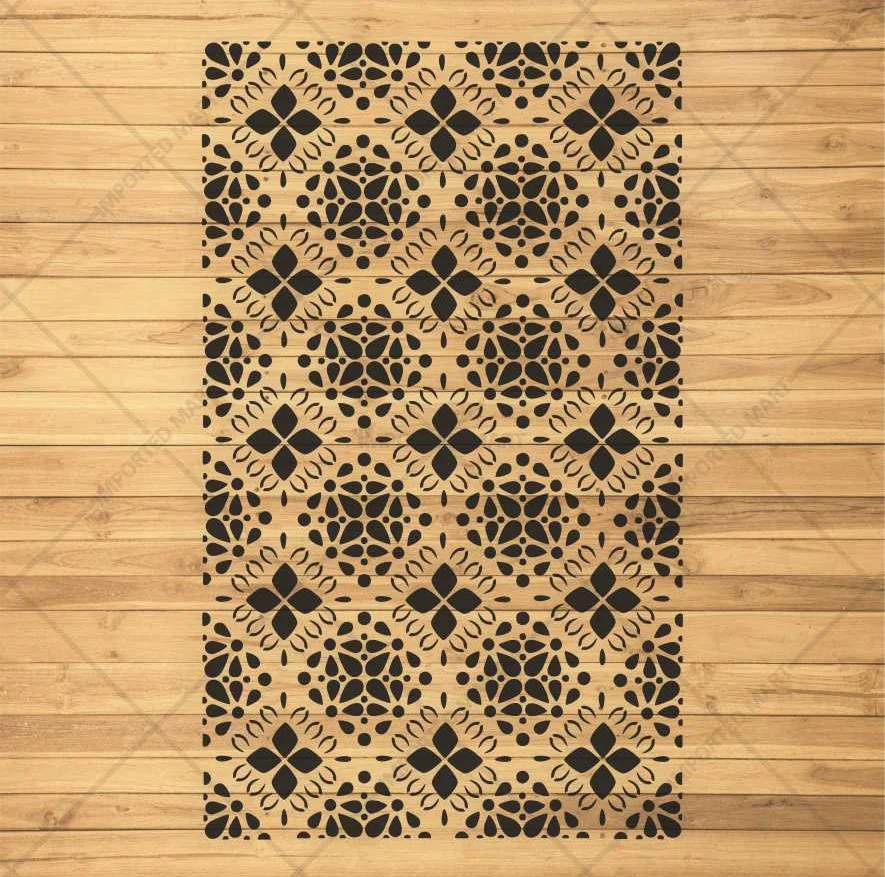 Moroccan Tile Stencil for Wall, Wood & Fabric Art – Boho Floral Pattern – ID# 670 - Image 3