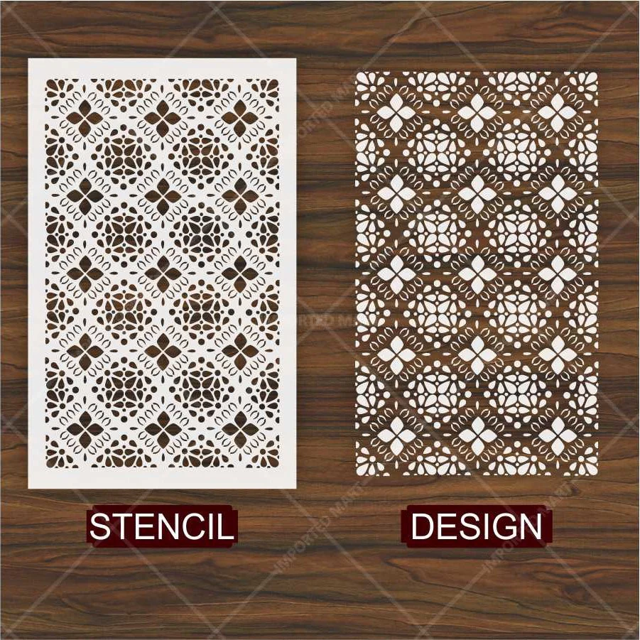 Moroccan Tile Stencil for Wall, Wood & Fabric Art – Boho Floral Pattern – ID# 670 - Image 4