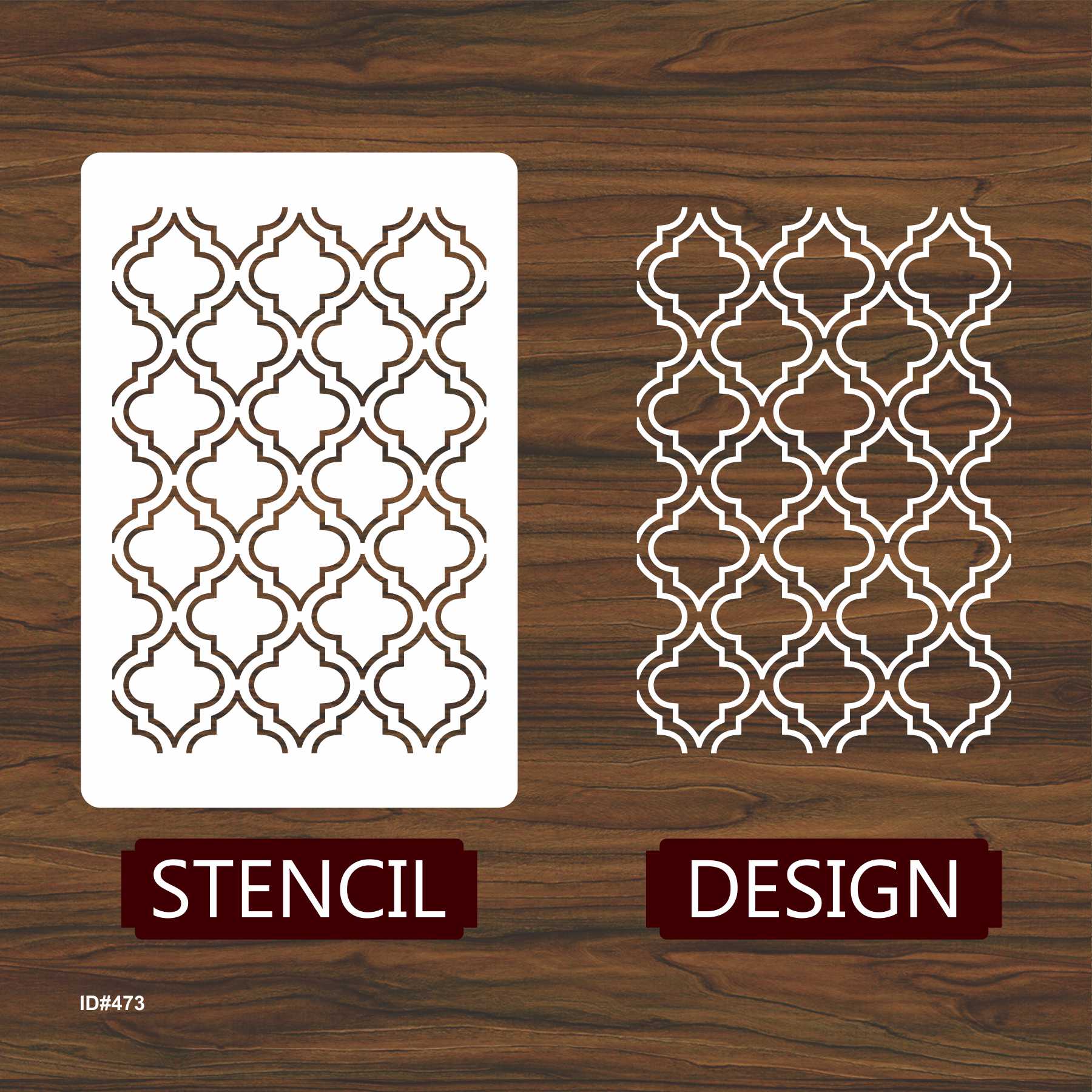 Moroccan Trellis Reusable Stencil For Canvas And Wall Painting.ID #473 - Image 3
