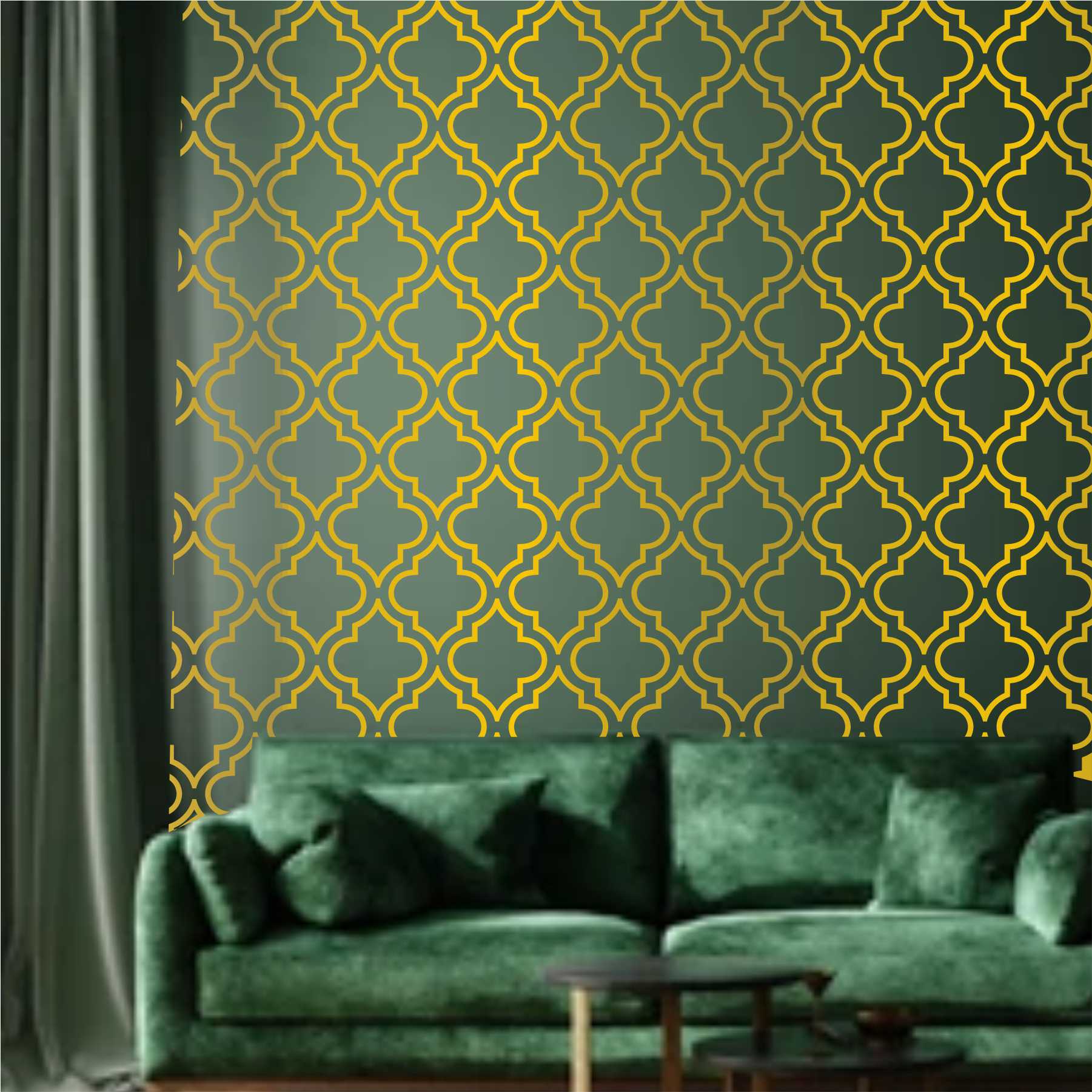 Moroccan Trellis Reusable Stencil For Canvas And Wall Painting.ID #473 - Image 4