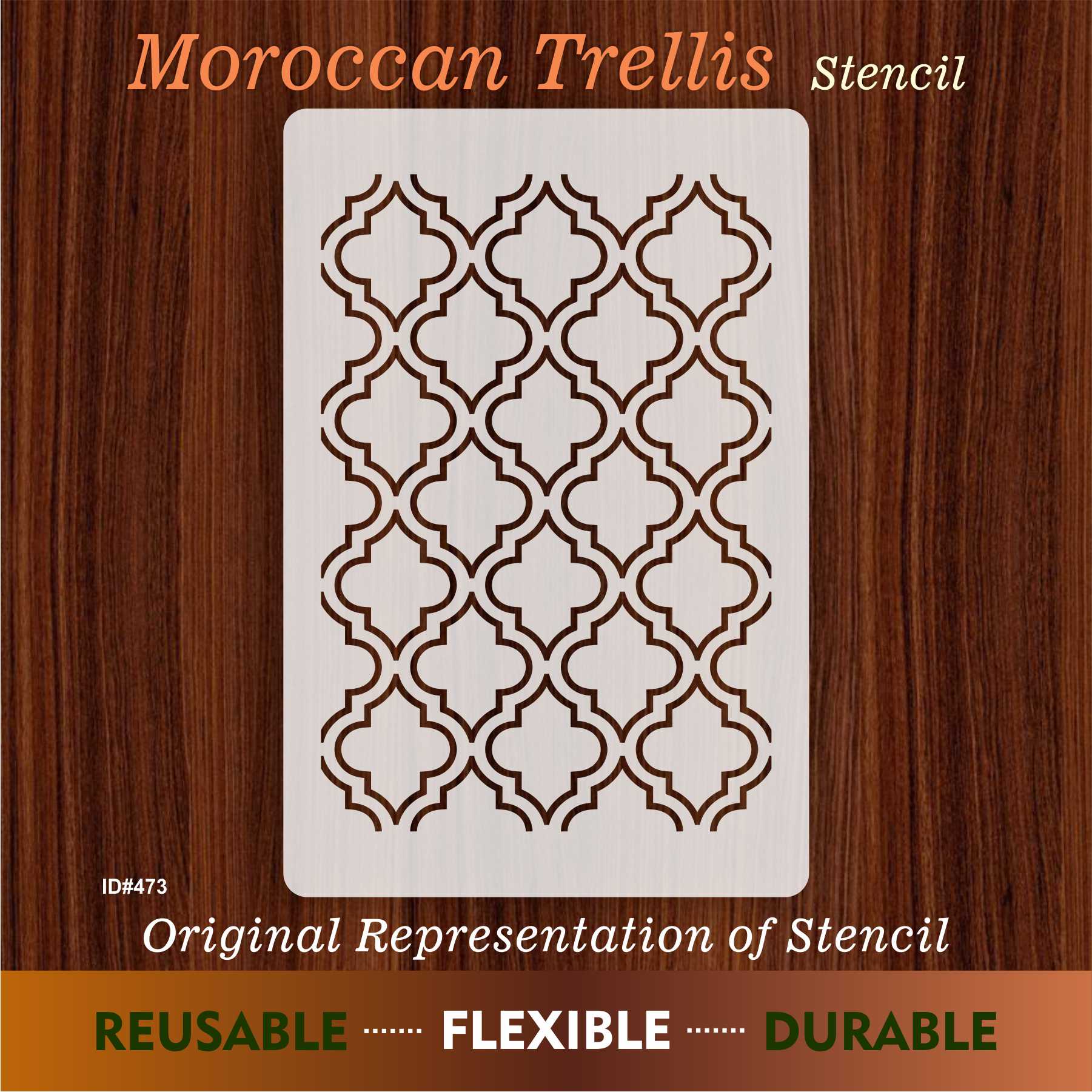 Moroccan Trellis Reusable Stencil For Canvas And Wall Painting.ID #473 - Image 7