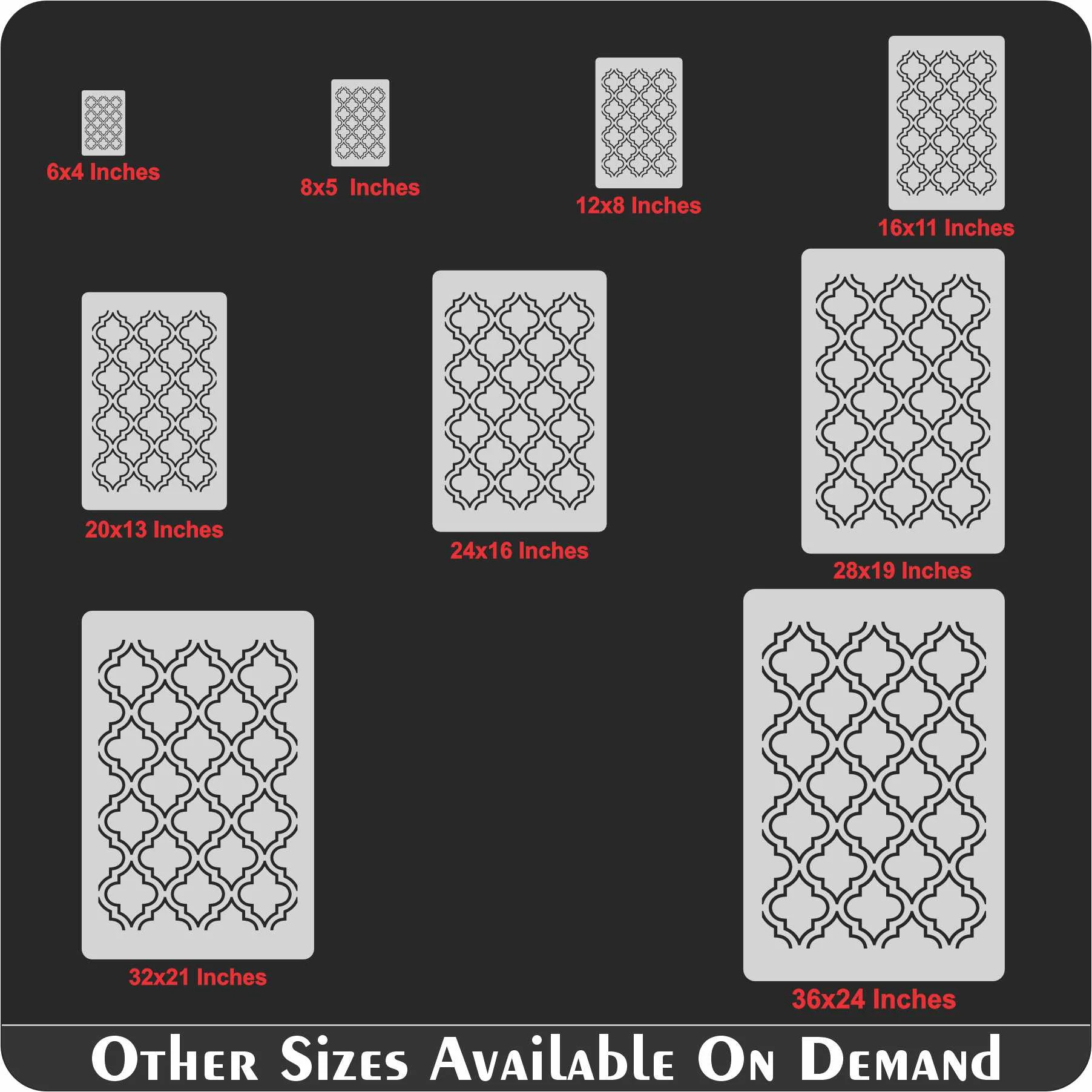 Moroccan Trellis Reusable Stencil For Canvas And Wall Painting.ID #473 - Image 8