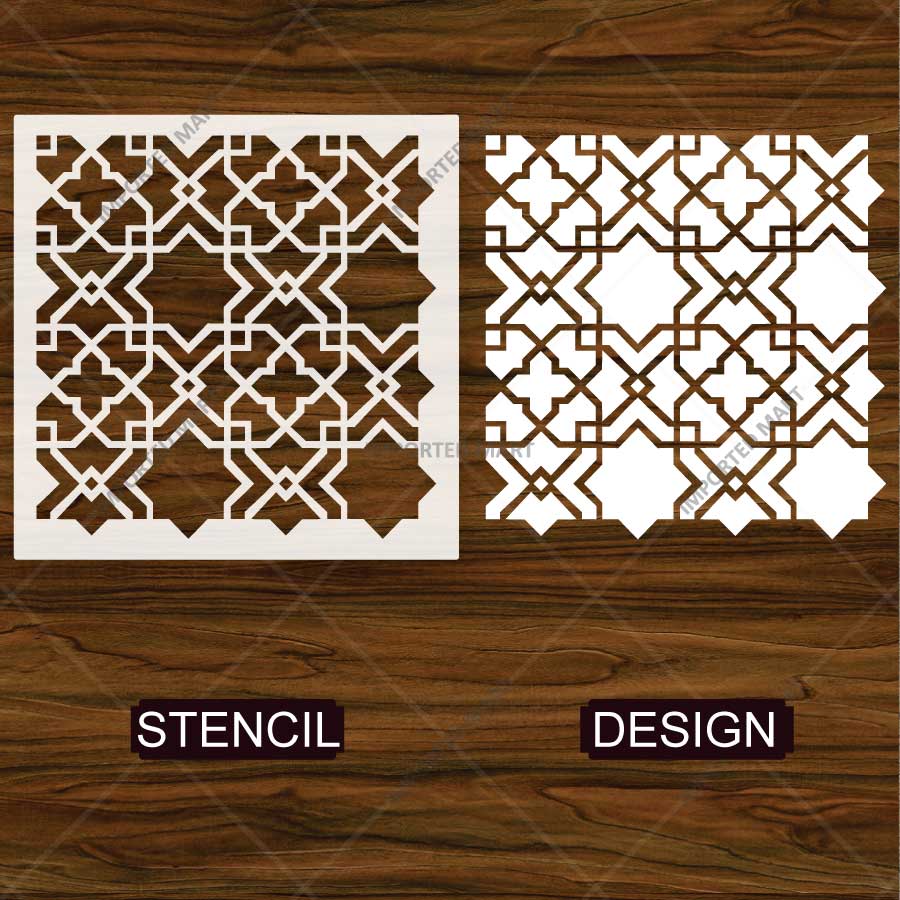 Moroccan Zellige Tile Stencil for Wall, Floor, Wood & Furniture Decor – Islamic Geometric Pattern – ID# 766 - Image 4