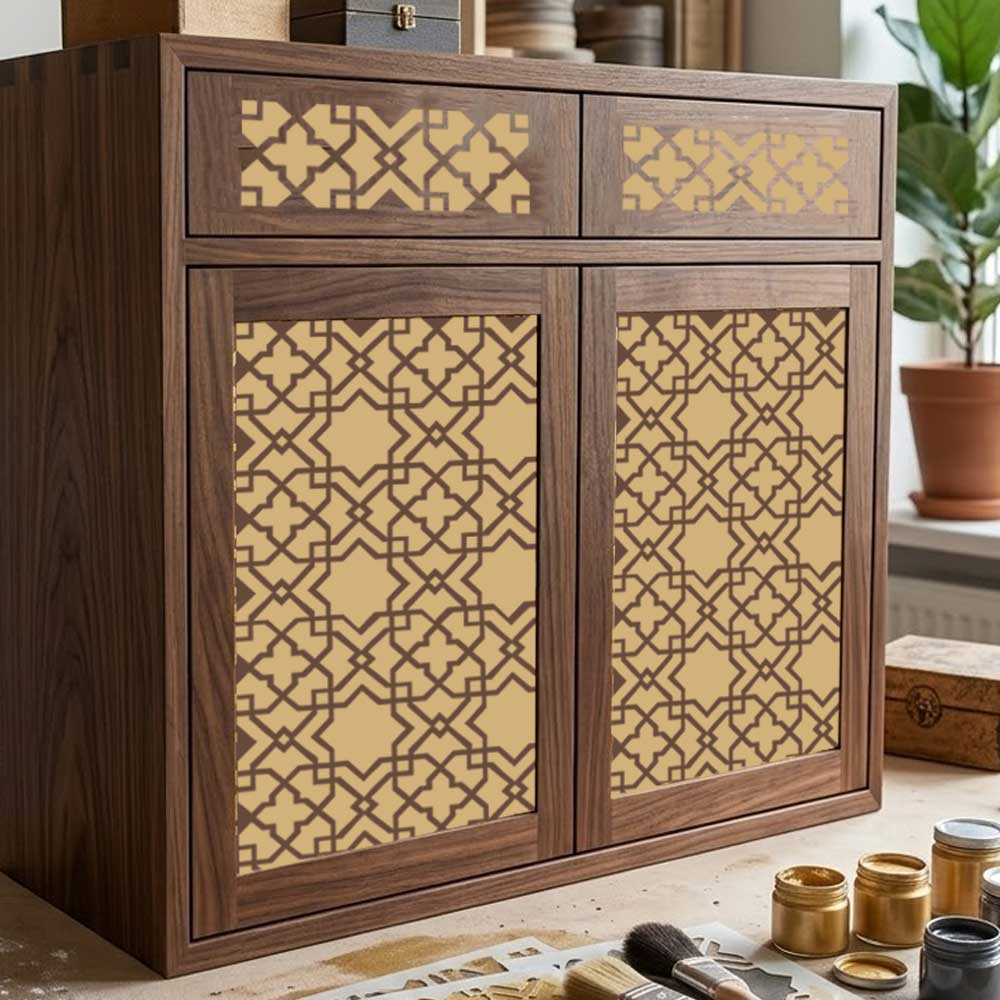 Moroccan Zellige Tile Stencil for Wall, Floor, Wood & Furniture Decor – Islamic Geometric Pattern – ID# 766 - Image 7